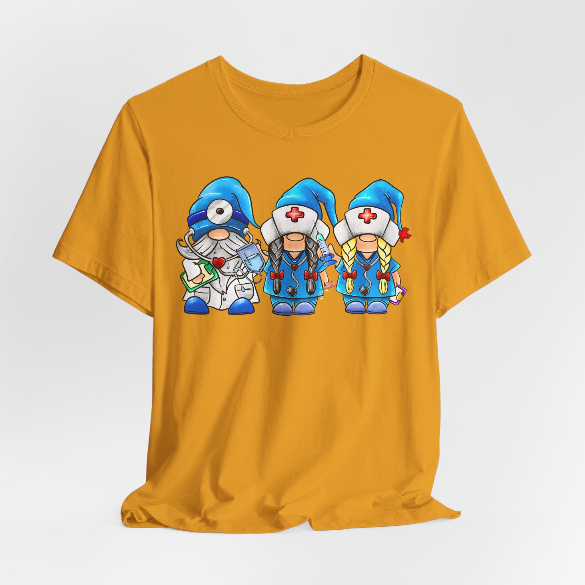 Nurse Gnome Trio T-Shirt – Cute Medical Team Graphic Tee