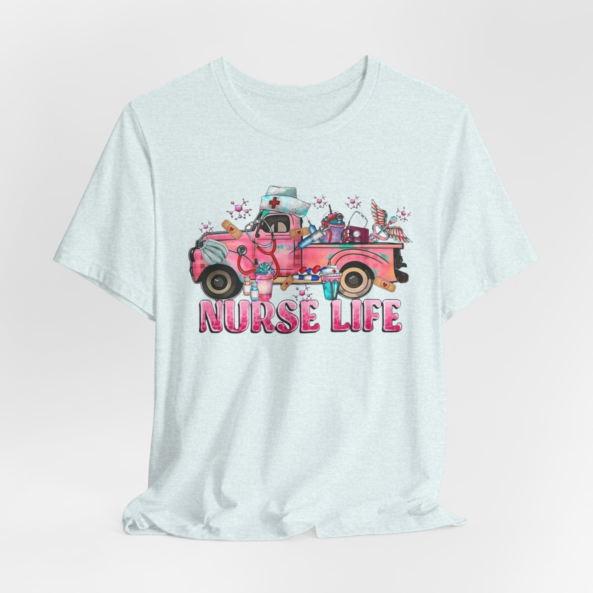 Nurse Life Pink Vintage Truck Tee
