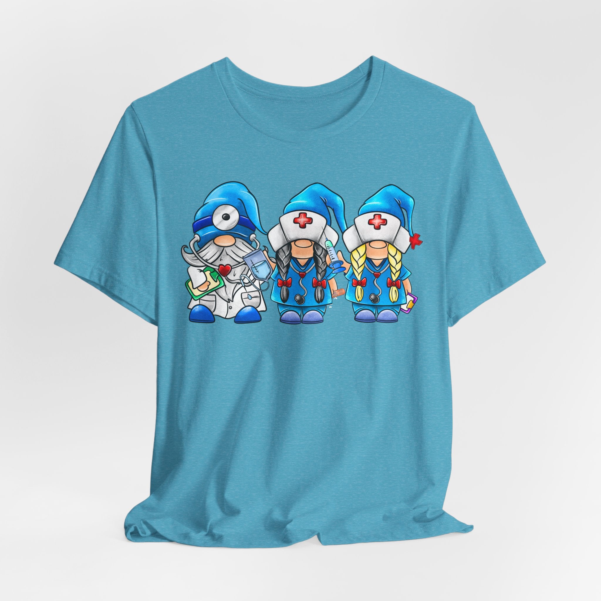 Nurse Gnome Trio T-Shirt – Cute Medical Team Graphic Tee