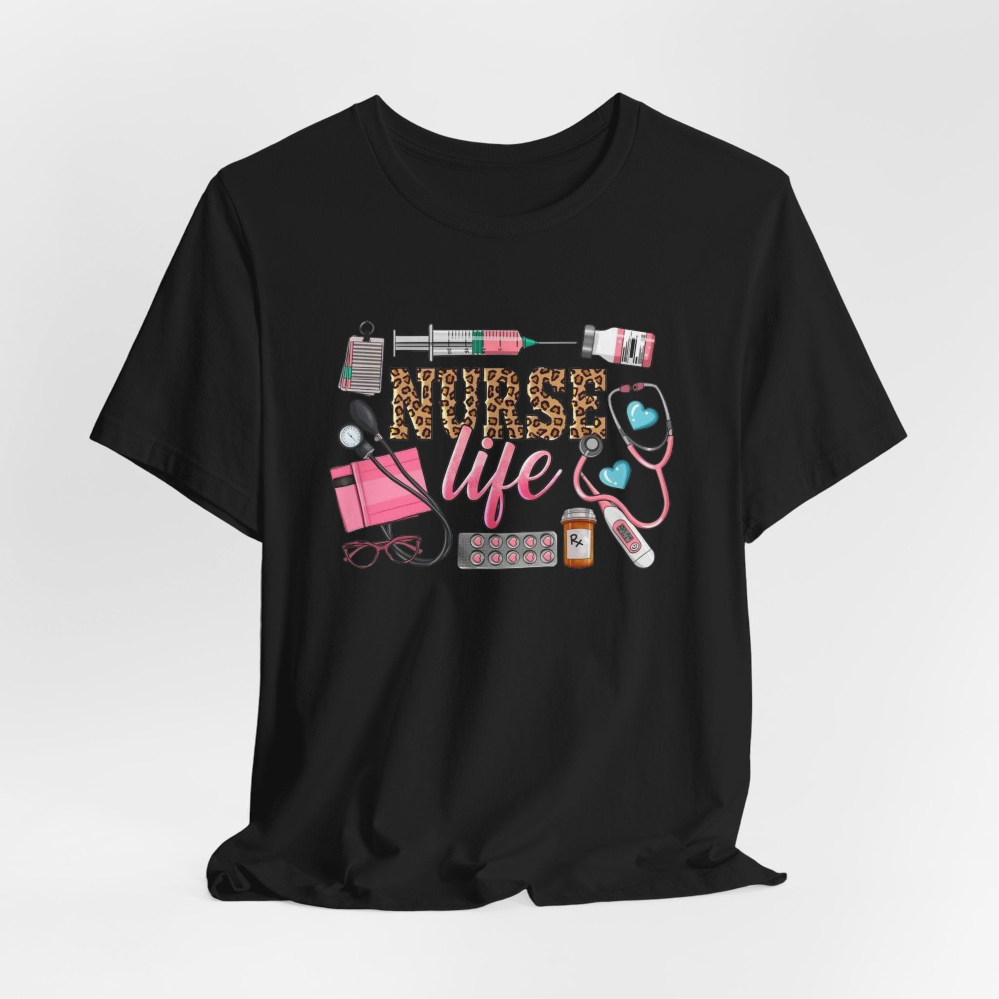 Nurse Life Graphic Tee — Cute Medical Tools Stethoscope & Scrubs Shirt