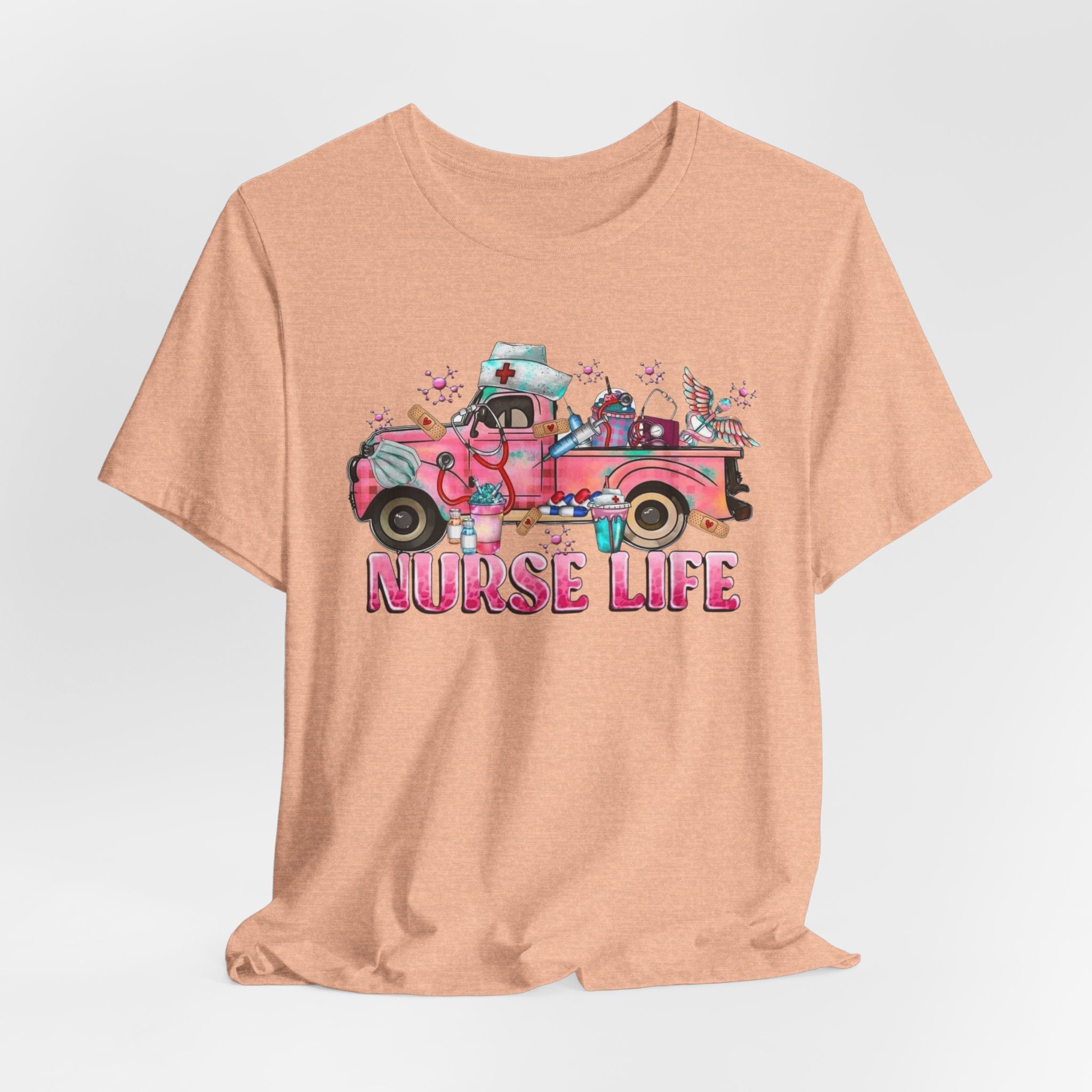 Nurse Life Pink Vintage Truck Tee