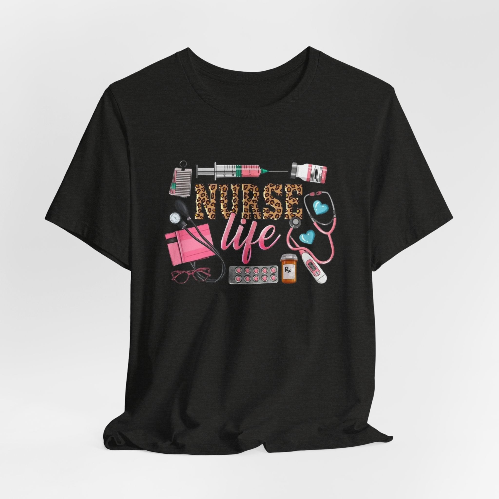 Nurse Life Graphic Tee — Cute Medical Tools Stethoscope & Scrubs Shirt