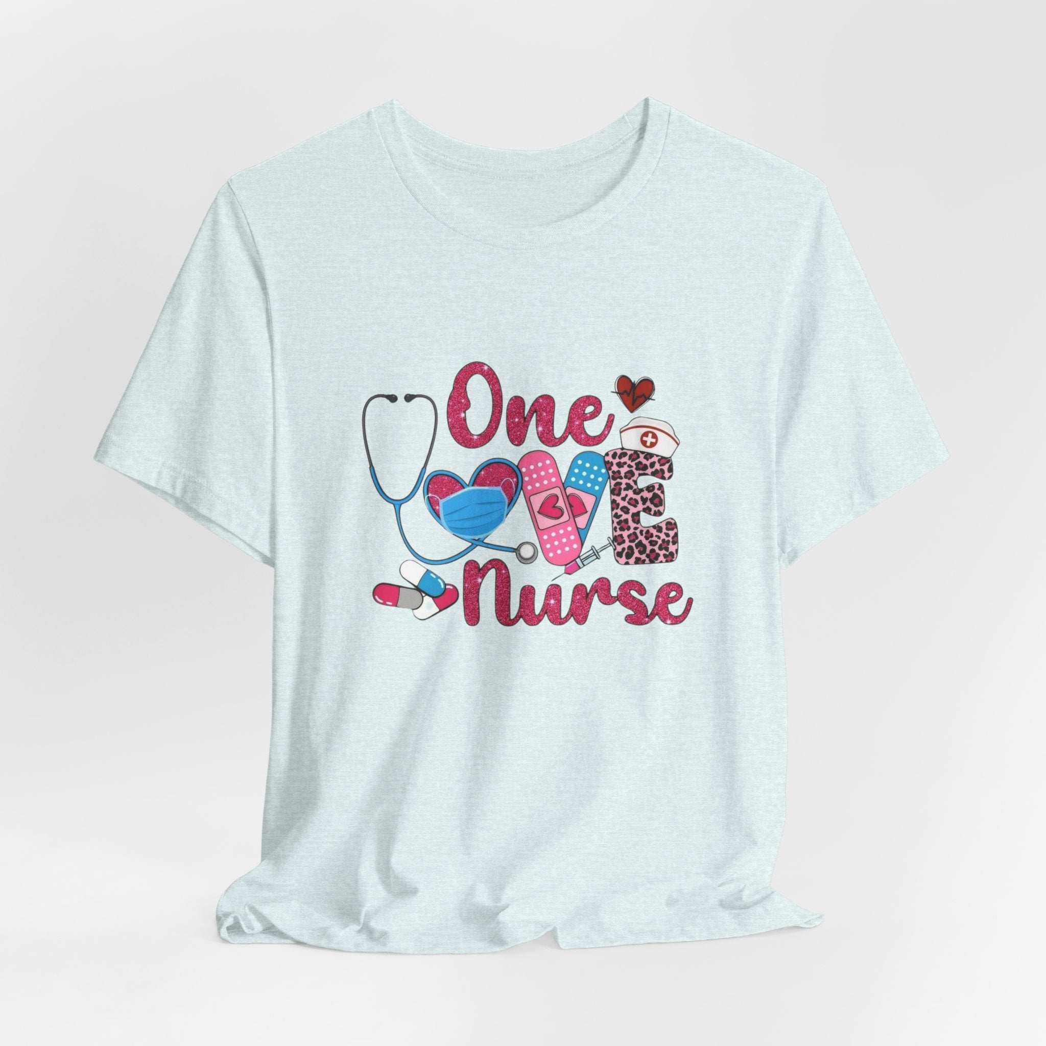Nurse Love T-Shirt — "One Love Nurse" Cute Stethoscope & Bandage Design
