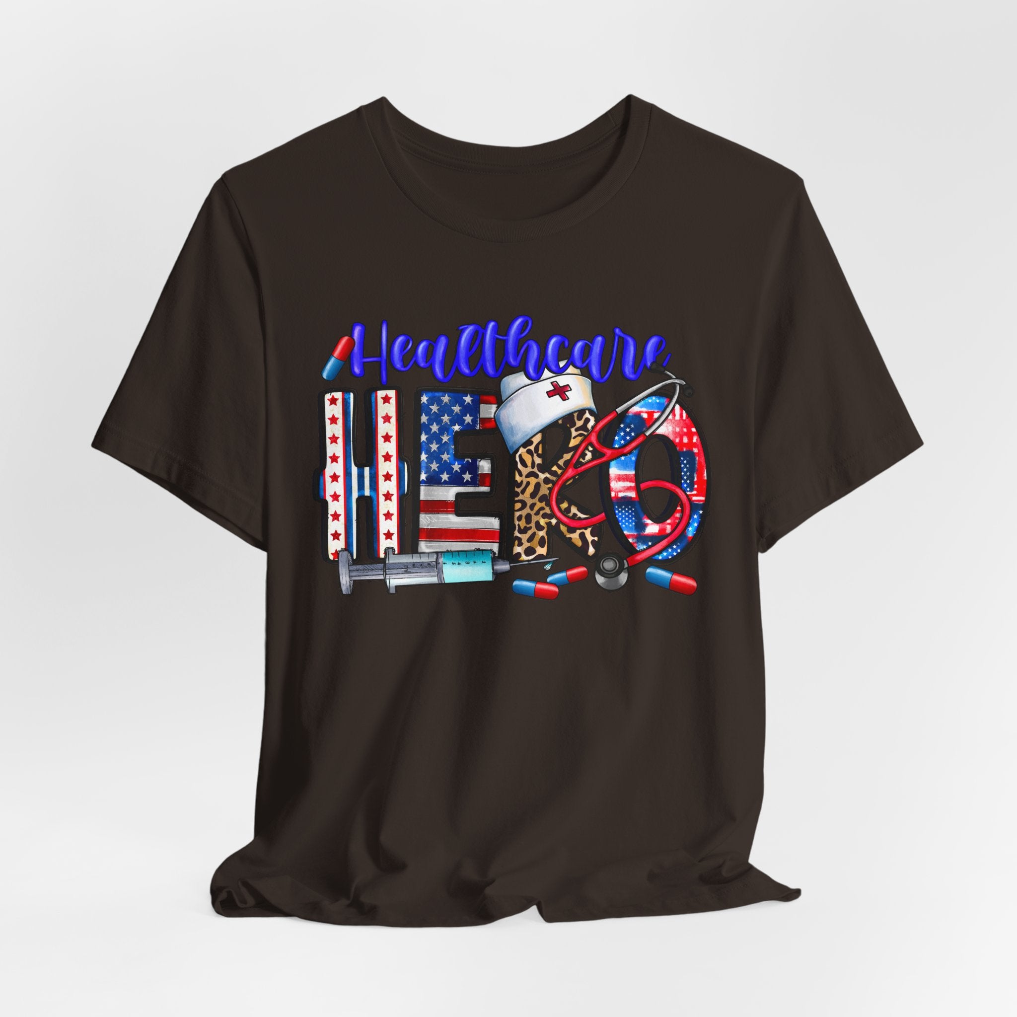Healthcare Hero Tee — American Flag RN LPN Nursing Graphic T-Shirt