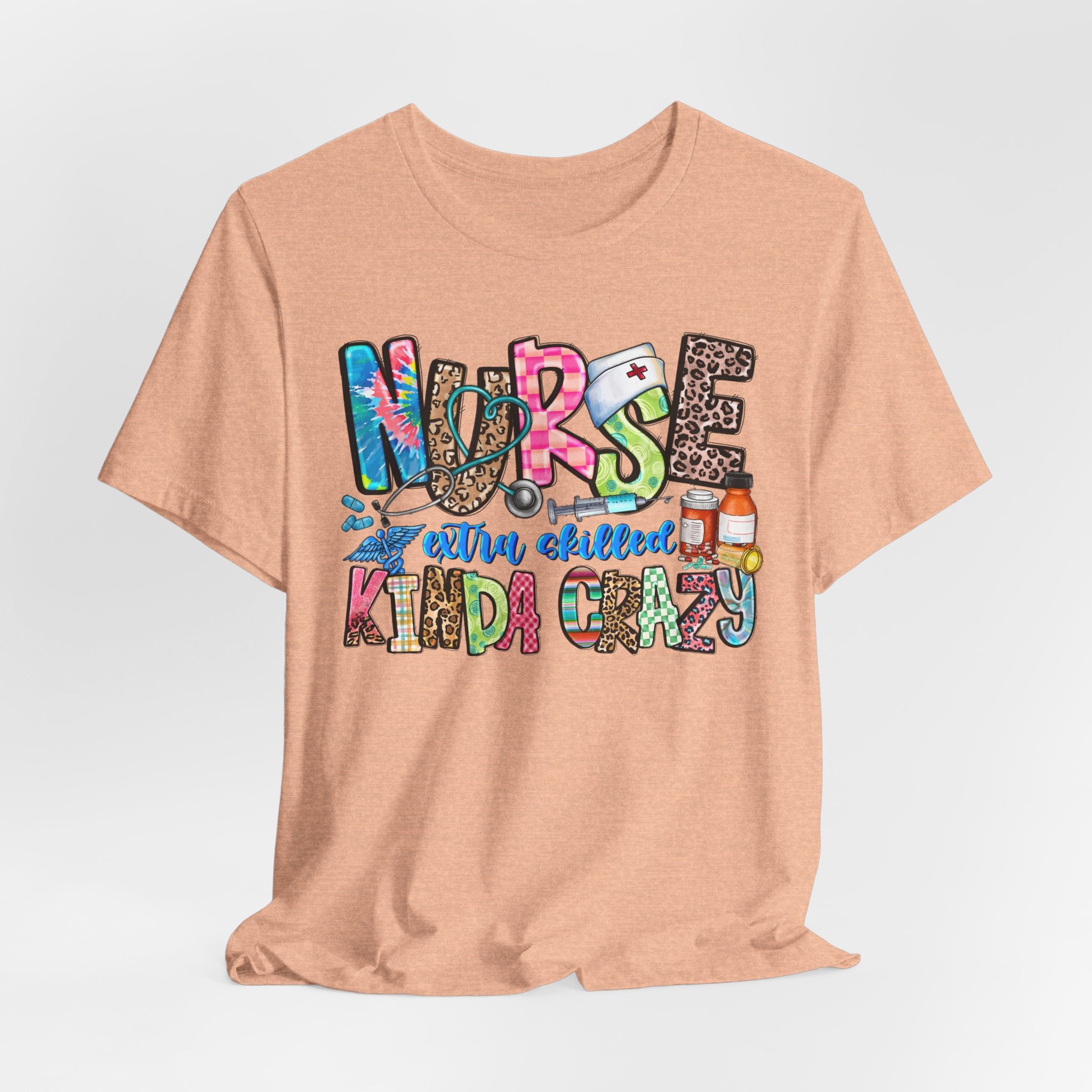Nurse Kinda Crazy Graphic Tee – "Nurse: Extra Caffeinated, Kinda Crazy" Funny Nursing Gift