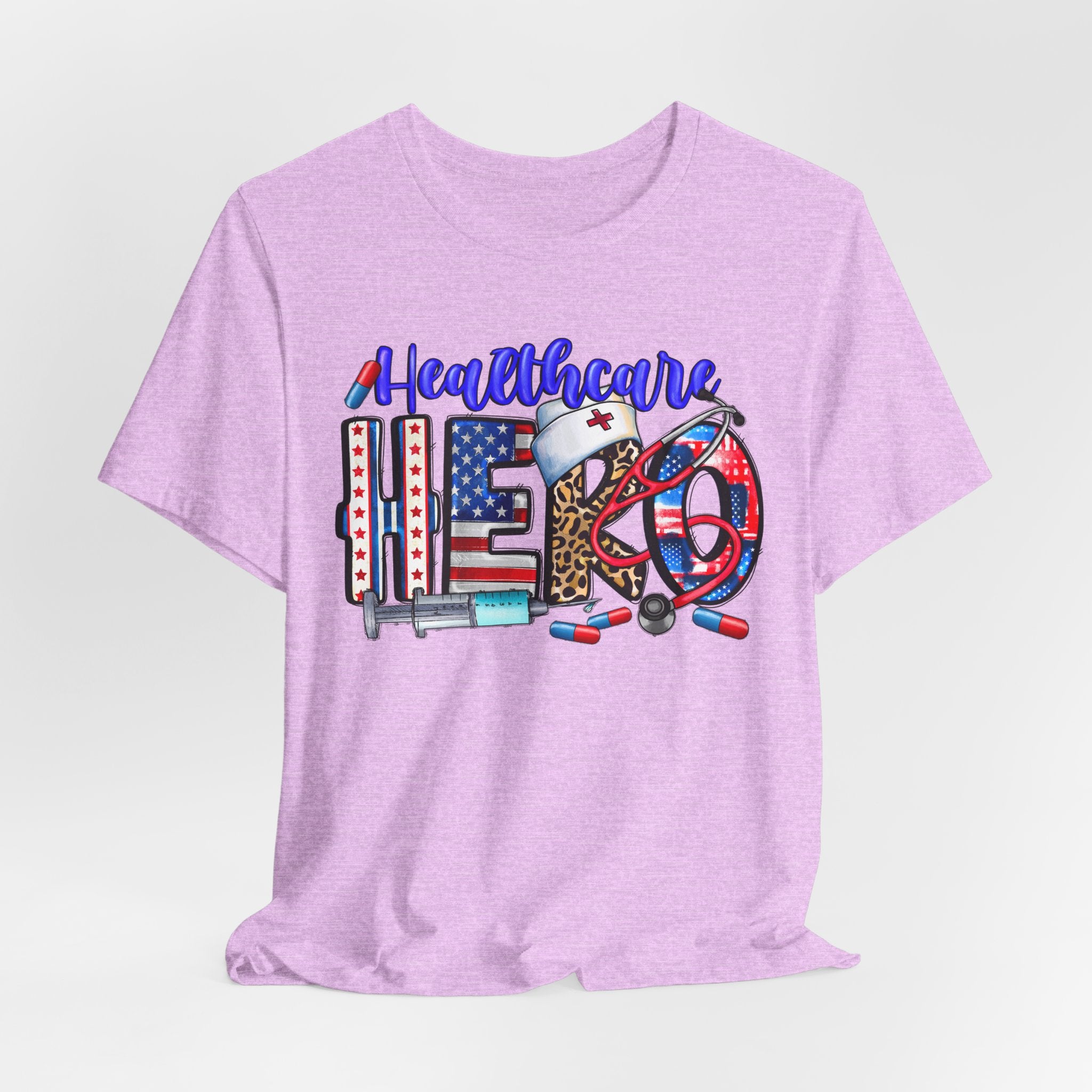 Healthcare Hero Tee — American Flag RN LPN Nursing Graphic T-Shirt