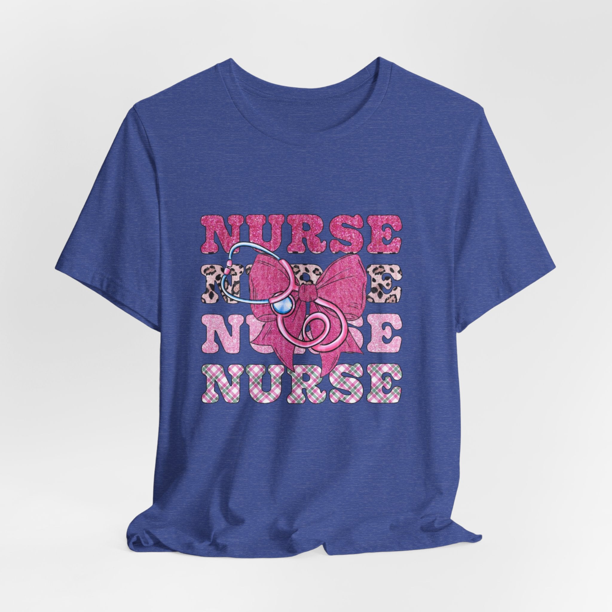 Nurse Life T-Shirt - Pink Stethoscope & Bow Graphic