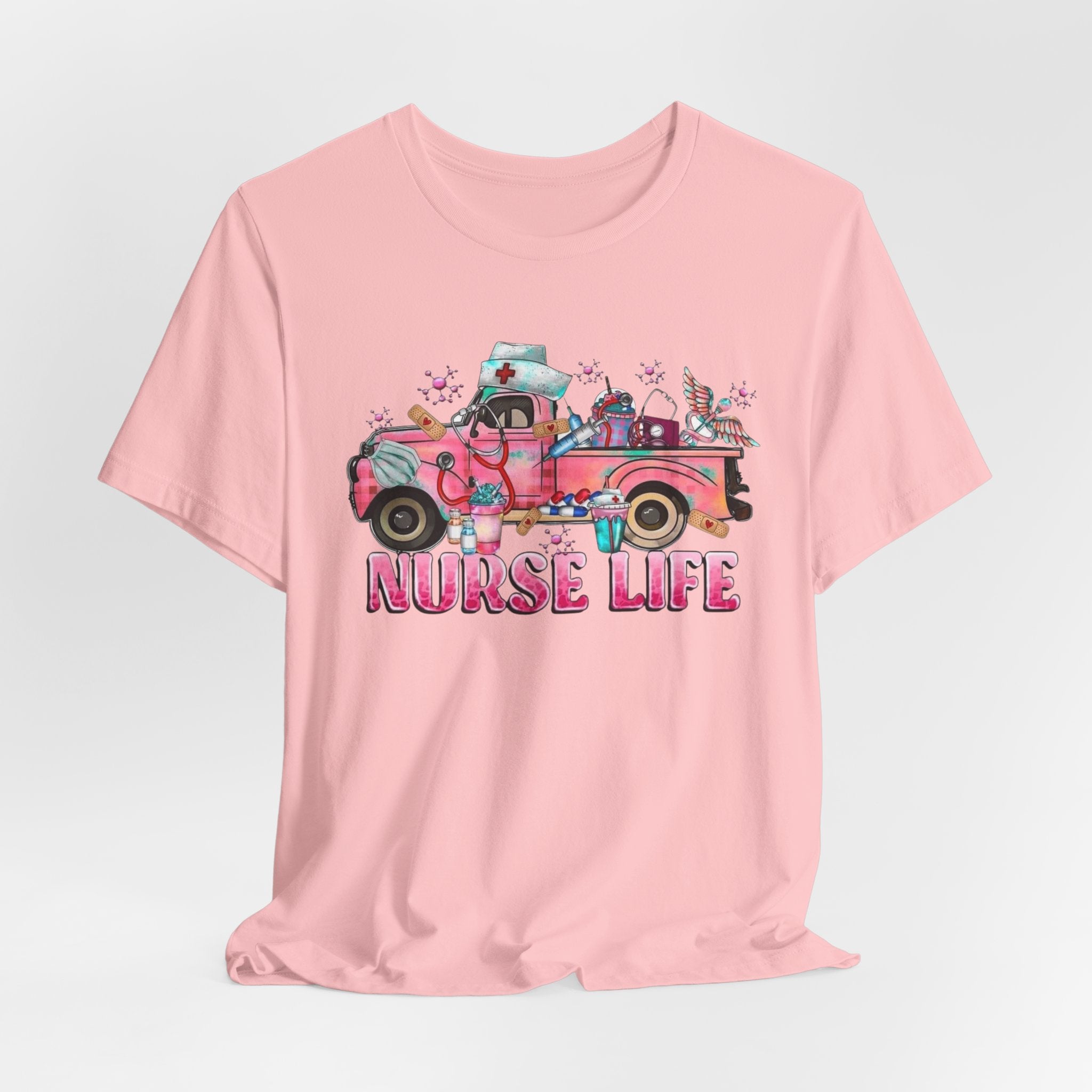 Nurse Life Pink Vintage Truck Tee