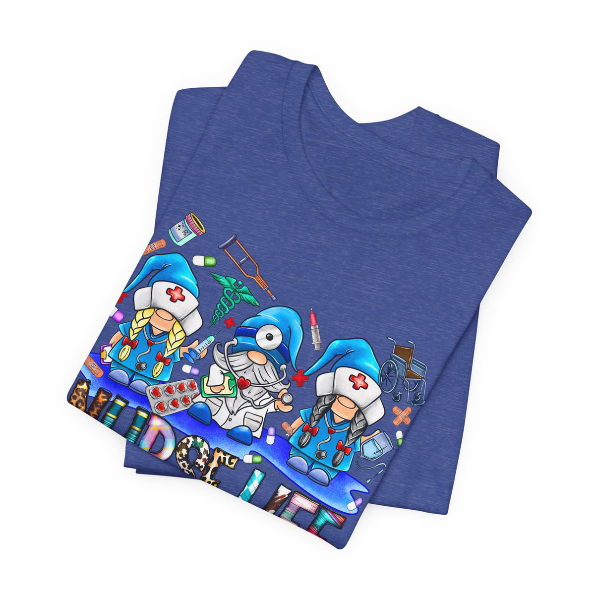 Nurse Life Graphic Tee – Cute Gnome Nurses Design