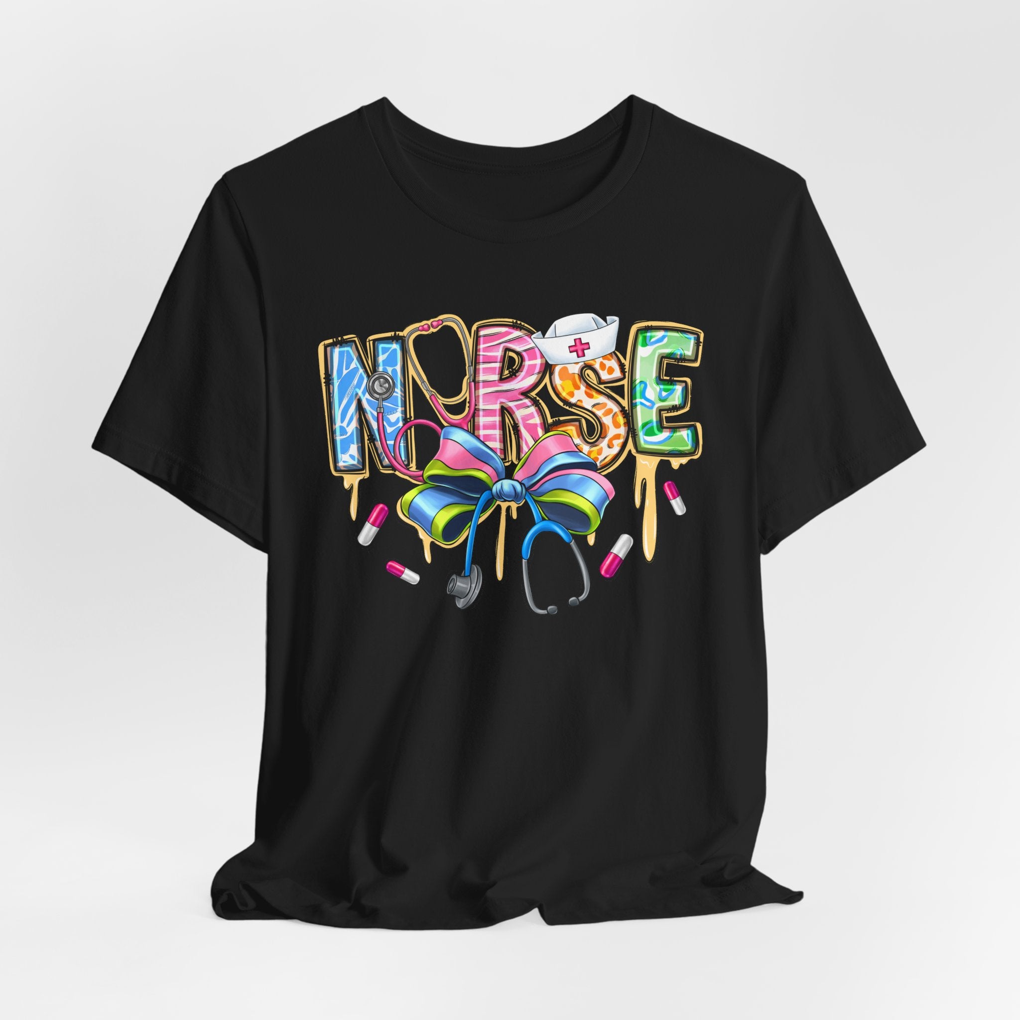 Nurse Rainbow Stethoscope Tee — Cute Scrub-Inspired T-Shirt for Nurses