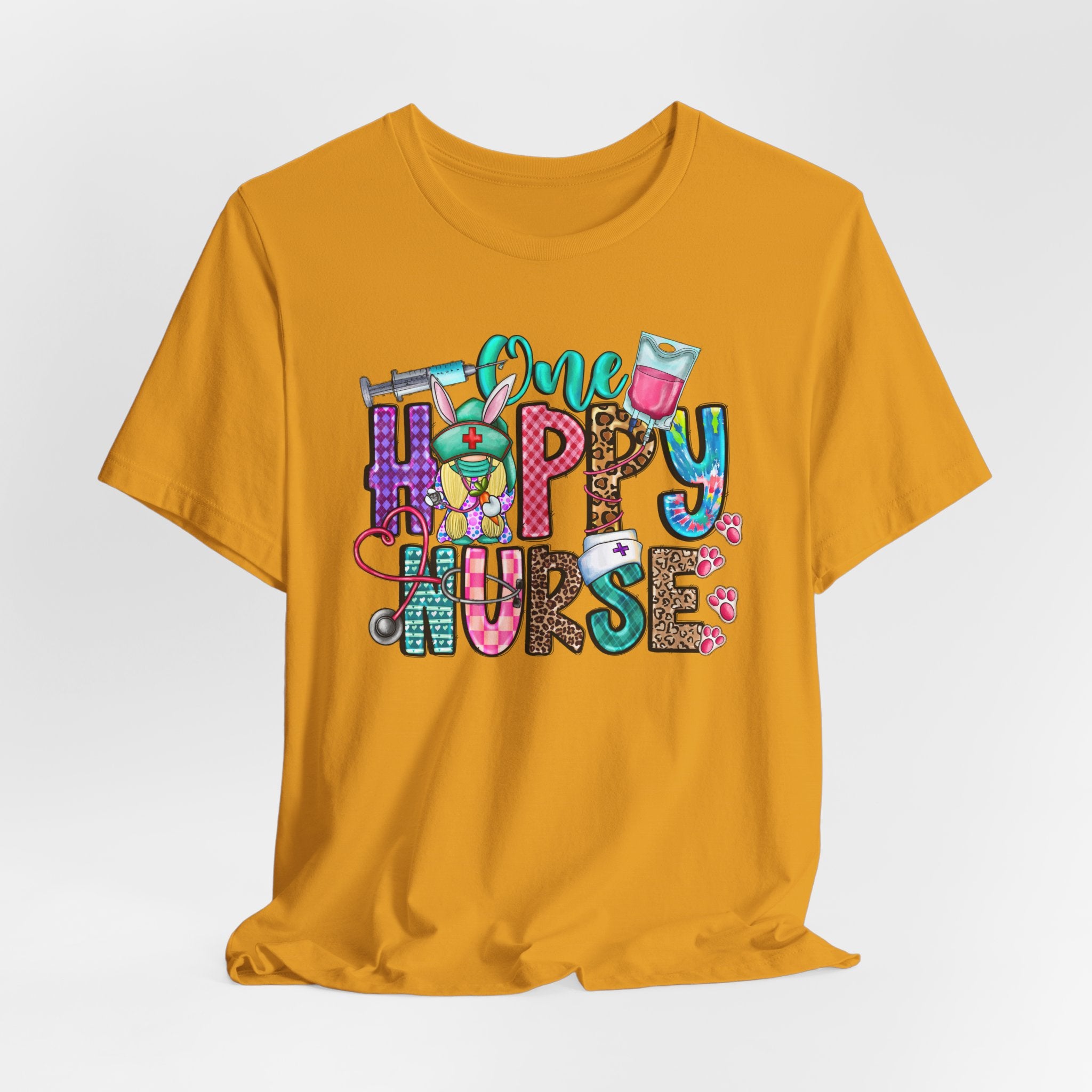 Happy Nurse Graphic Tee — Cute “One Happy Nurse” Scrubs Shirt