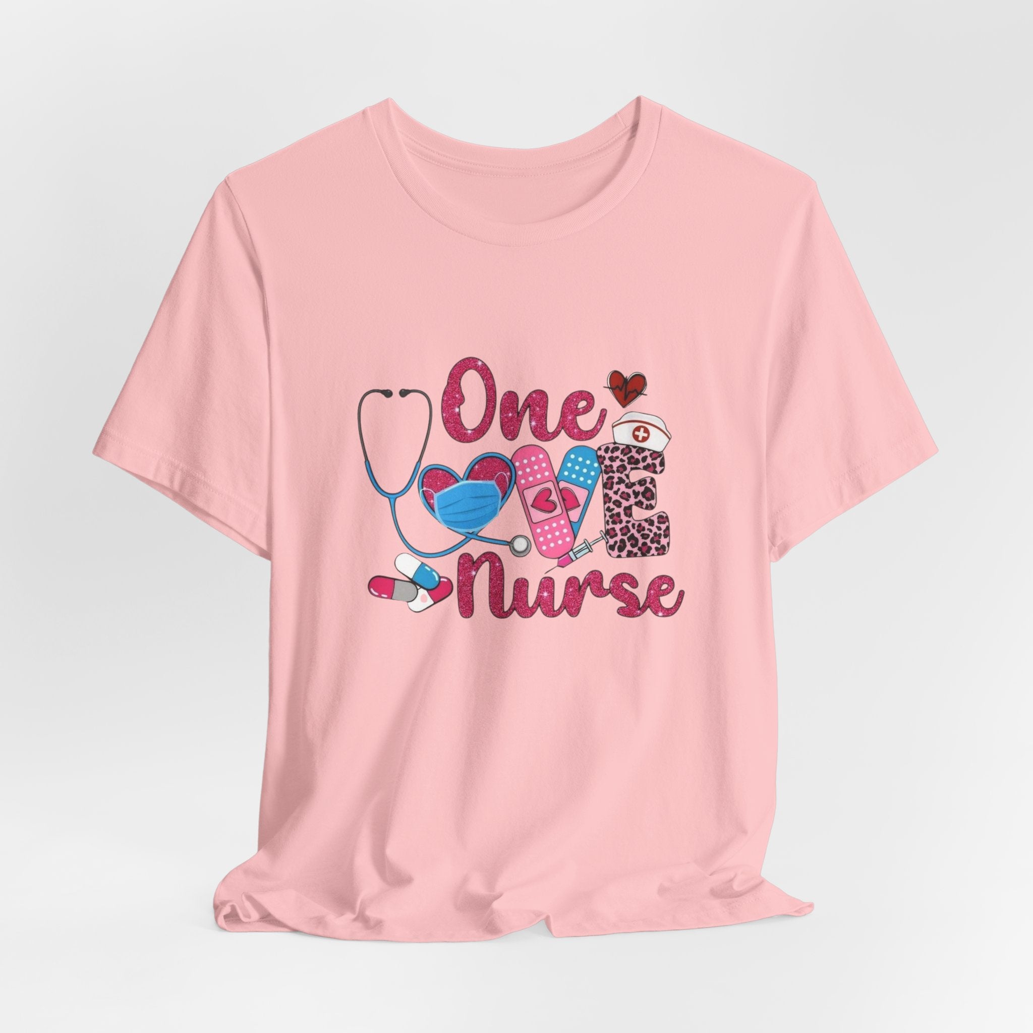Nurse Love T-Shirt — "One Love Nurse" Cute Stethoscope & Bandage Design