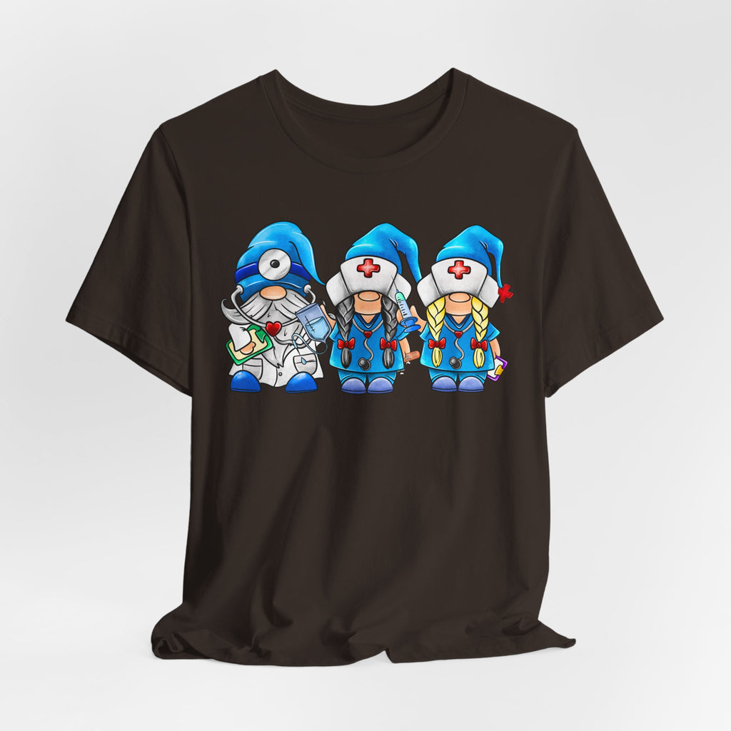 Nurse Gnome Trio T-Shirt – Cute Medical Team Graphic Tee