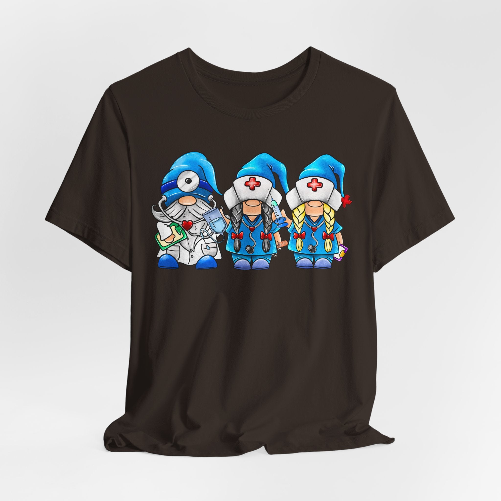 Nurse Gnome Trio T-Shirt – Cute Medical Team Graphic Tee