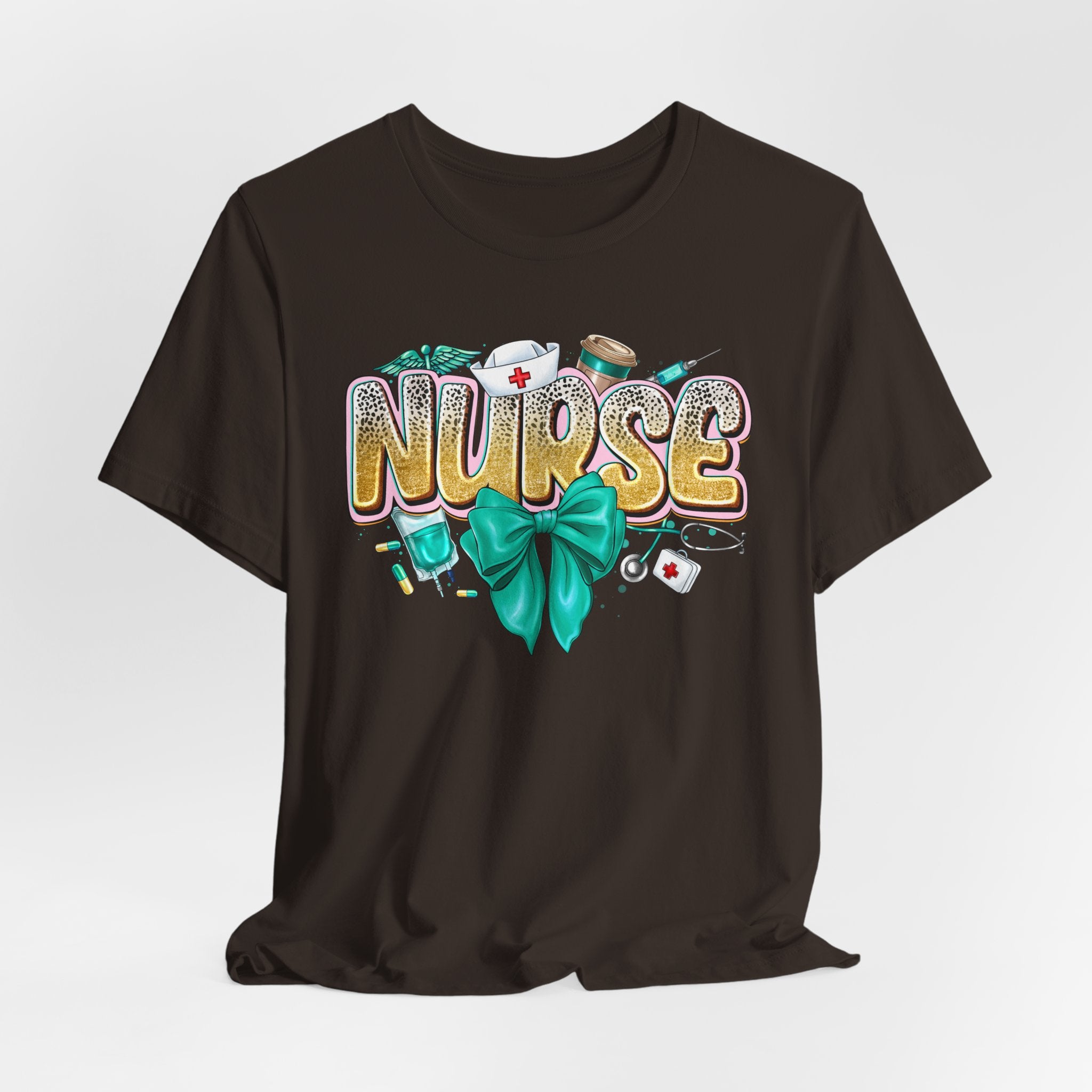 Nurse Tee – Cute Floral & Medical Icons Nursing Shirt