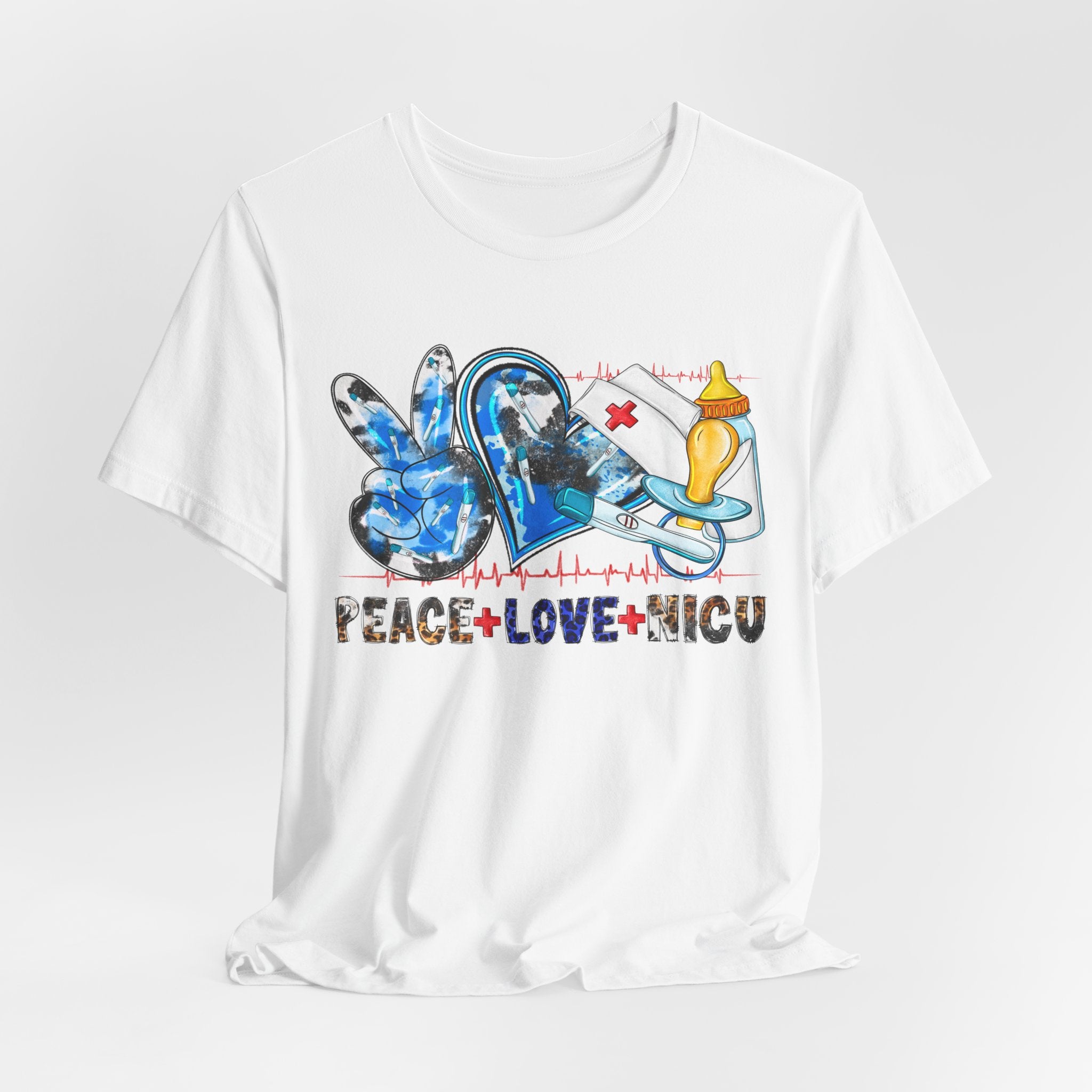 Peace + Love + NICU T-Shirt — Neonatal ICU Support Tee