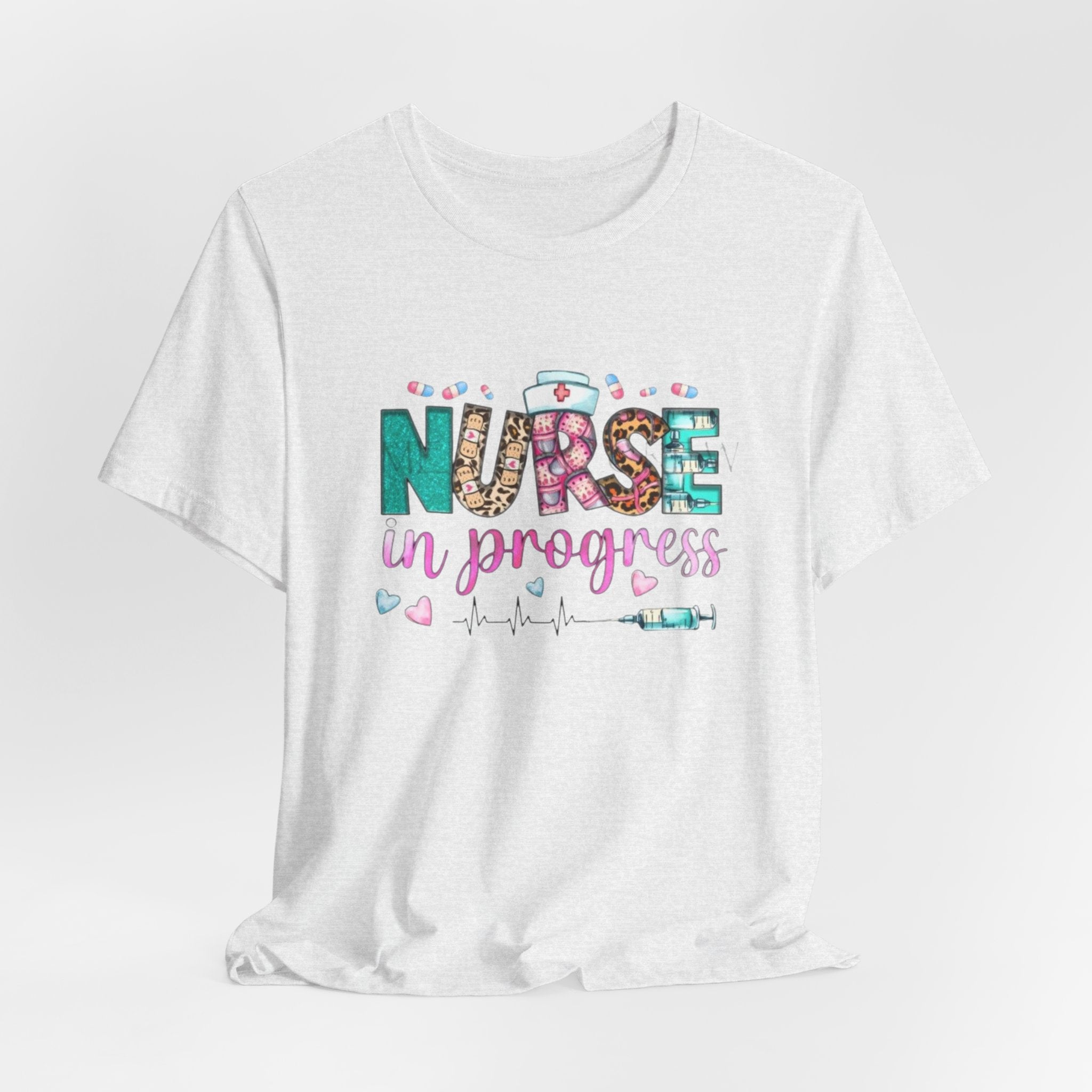 Nurse in Progress T‑Shirt — Cute Floral Nursing Student Tee