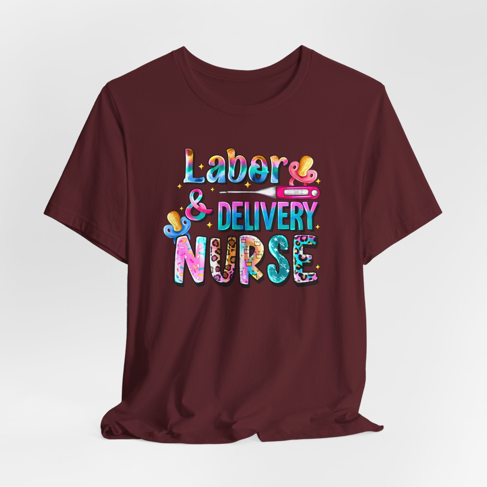 Labor & Delivery Nurse Colorful Graphic Tee — Maternity & OB Nurse Gift