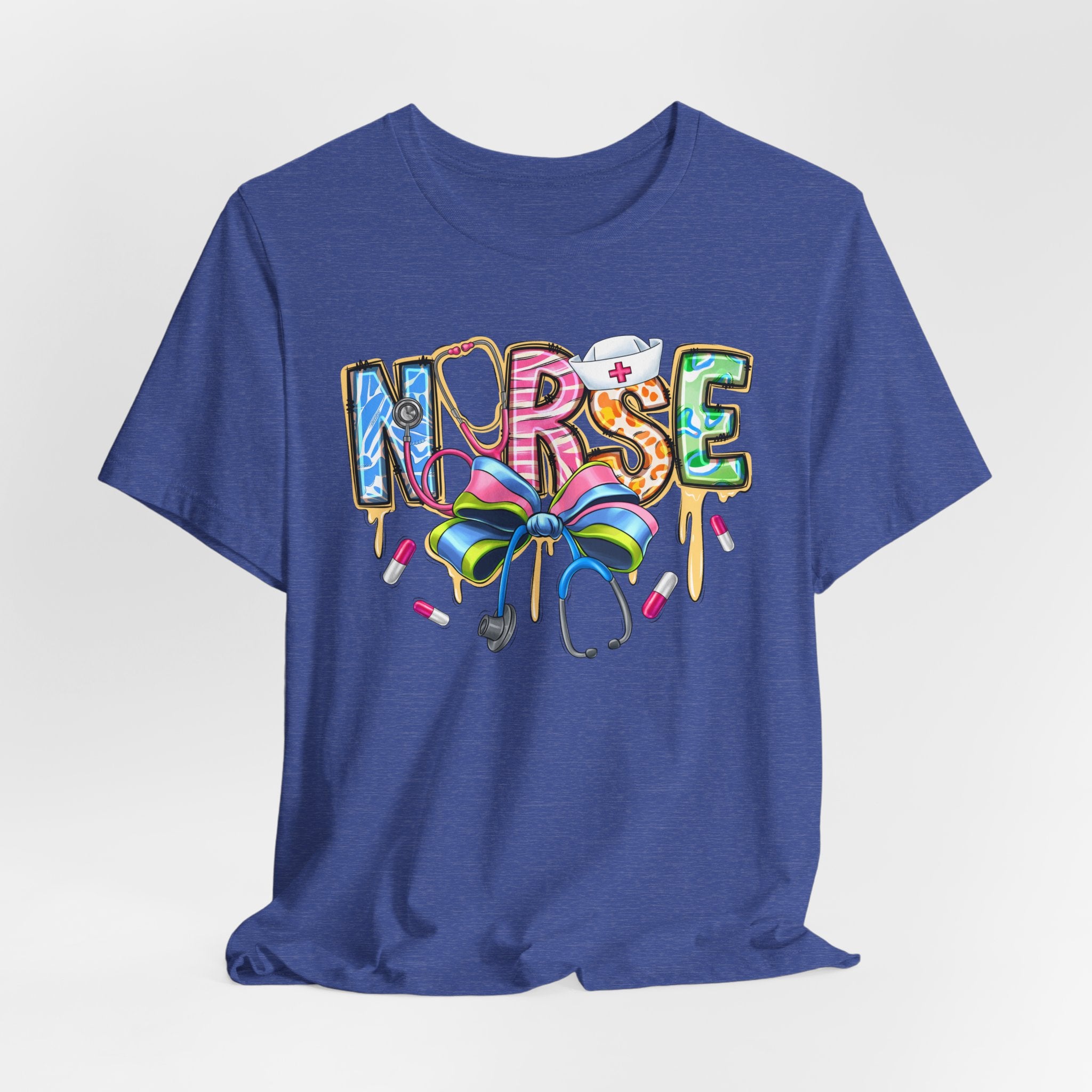 Nurse Rainbow Stethoscope Tee — Cute Scrub-Inspired T-Shirt for Nurses