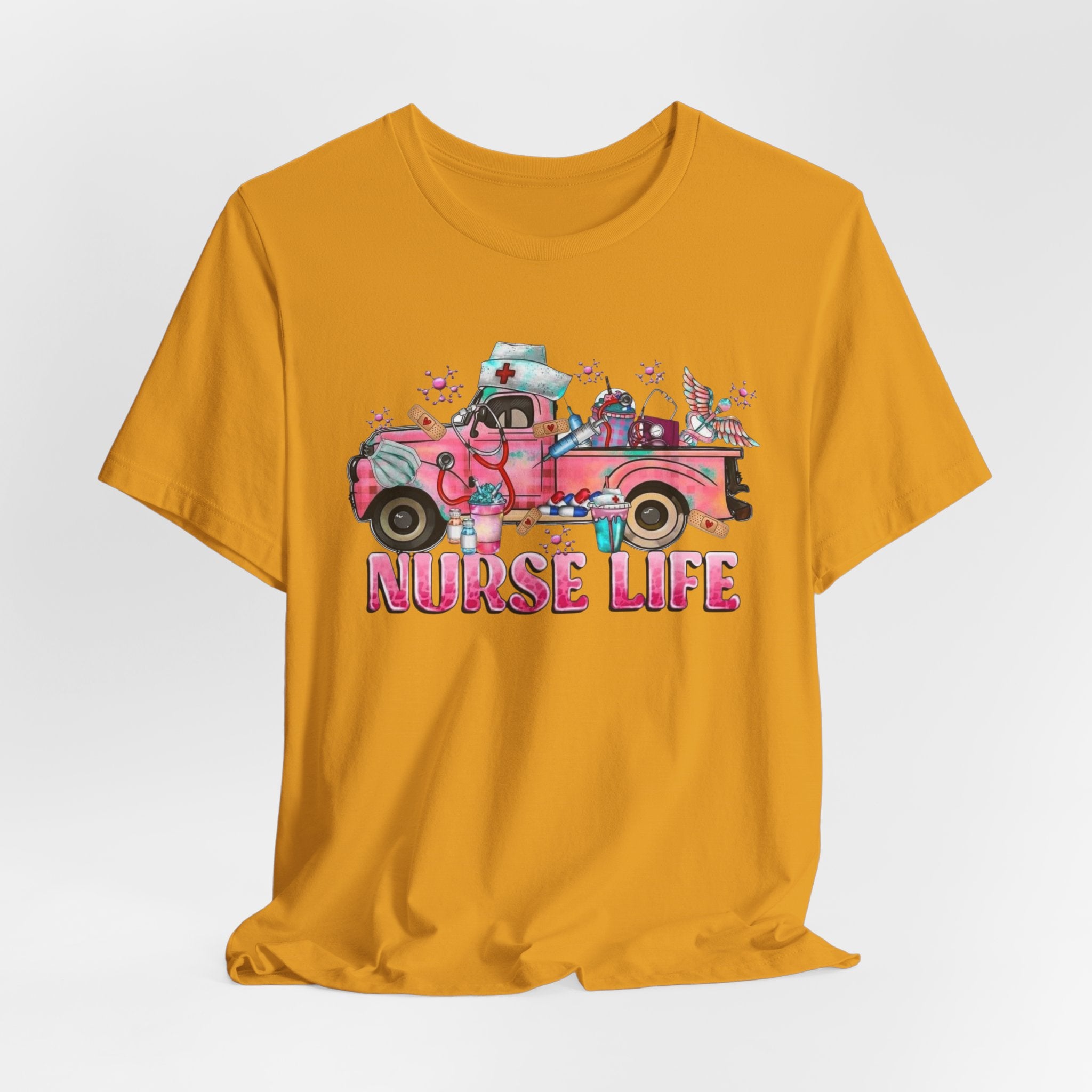 Nurse Life Pink Vintage Truck Tee