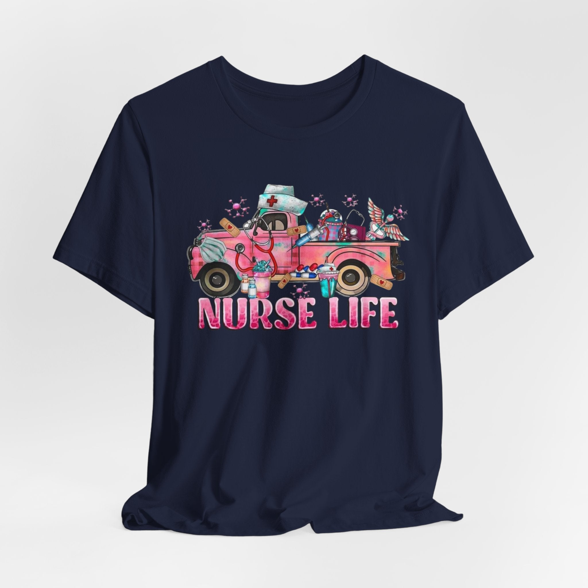 Nurse Life Pink Vintage Truck Tee