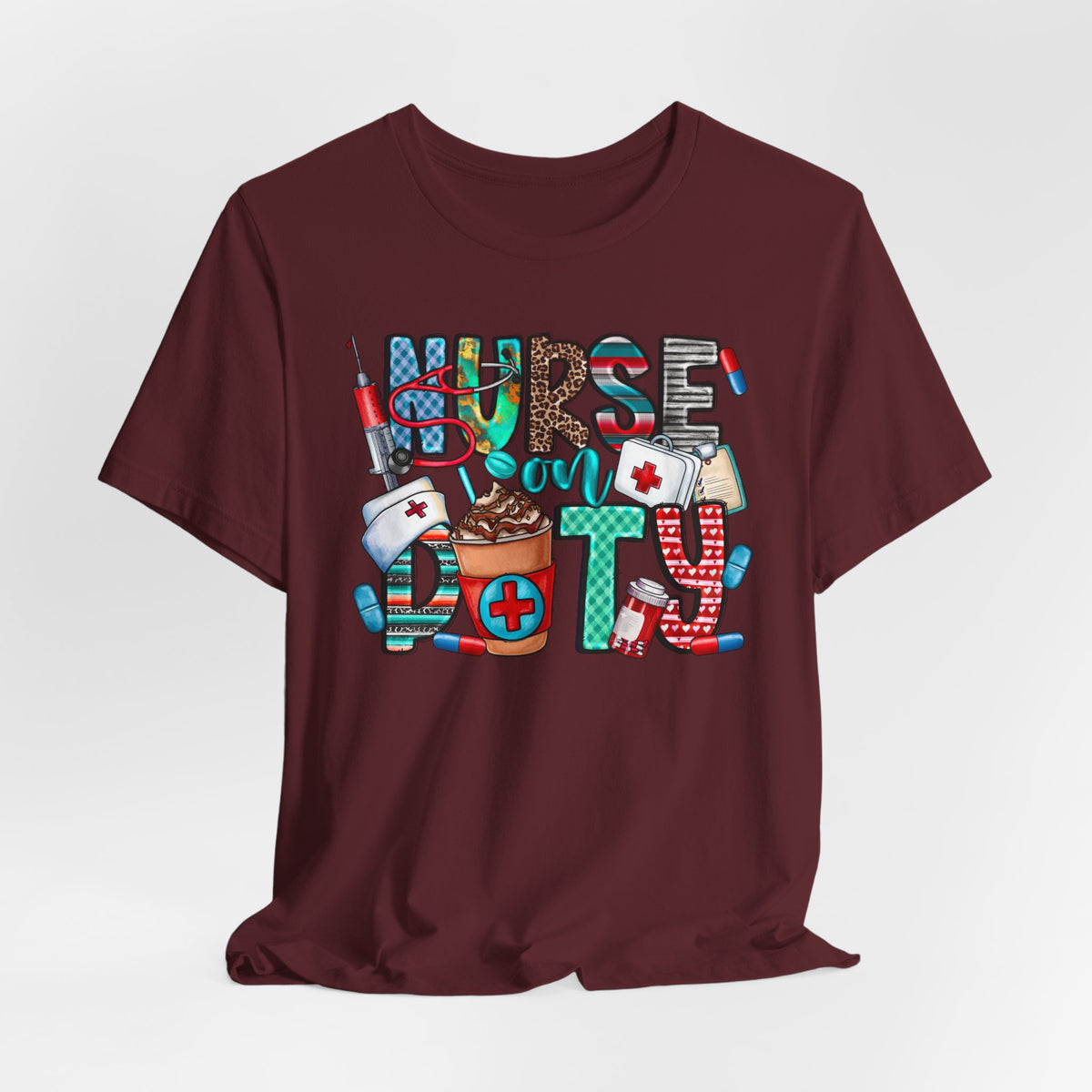Nurse Doty Graphic Tee — Cute Medical Icons "Nurse Doty" T-Shirt for Nurses & Healthcare Gifts