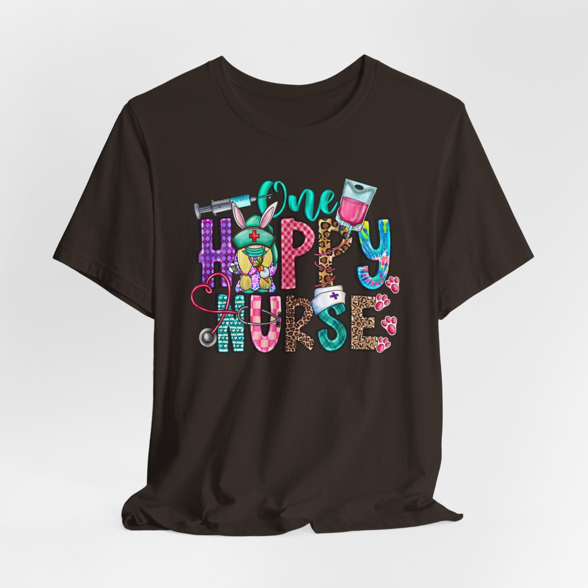 Happy Nurse Graphic Tee — Cute “One Happy Nurse” Scrubs Shirt
