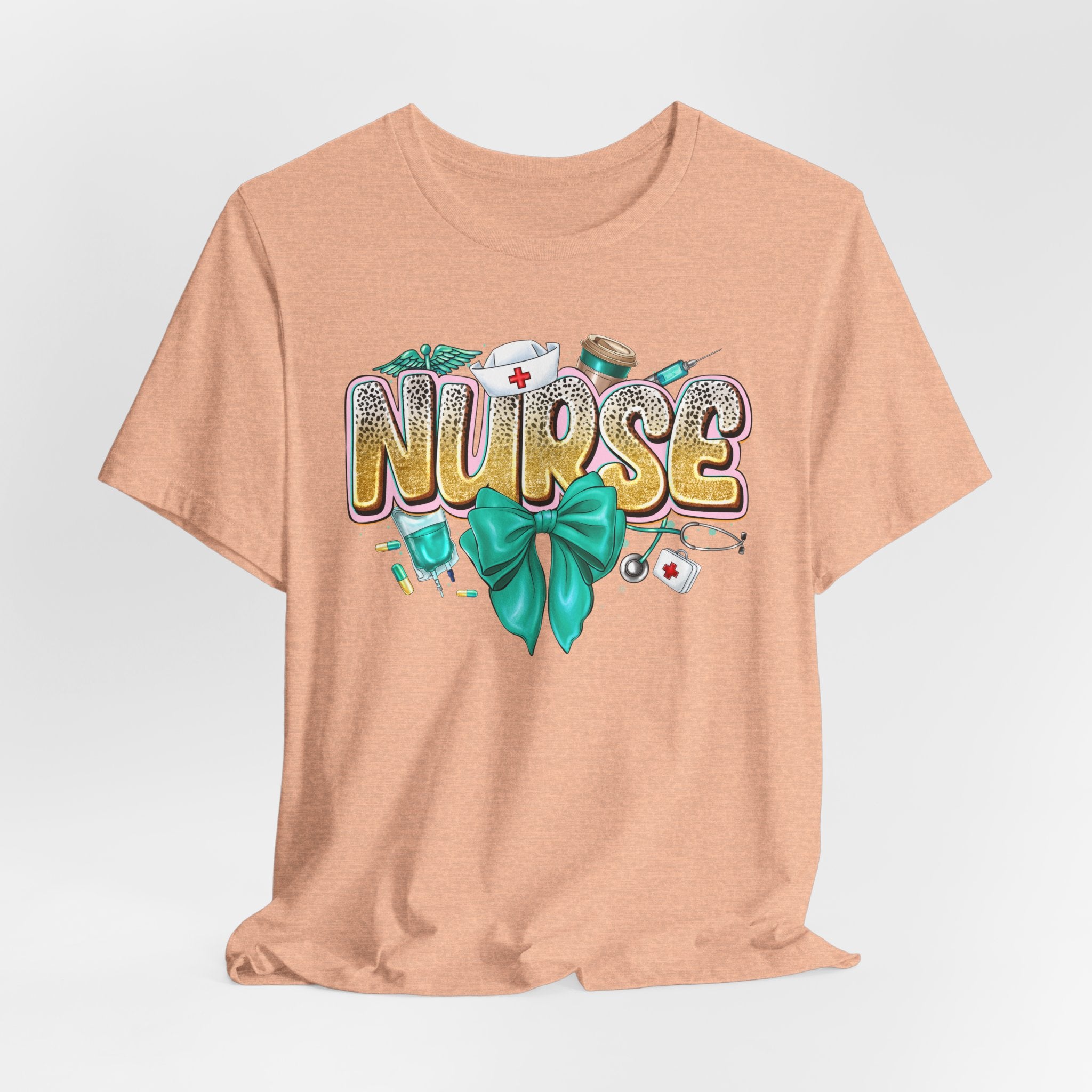 Nurse Tee – Cute Floral & Medical Icons Nursing Shirt
