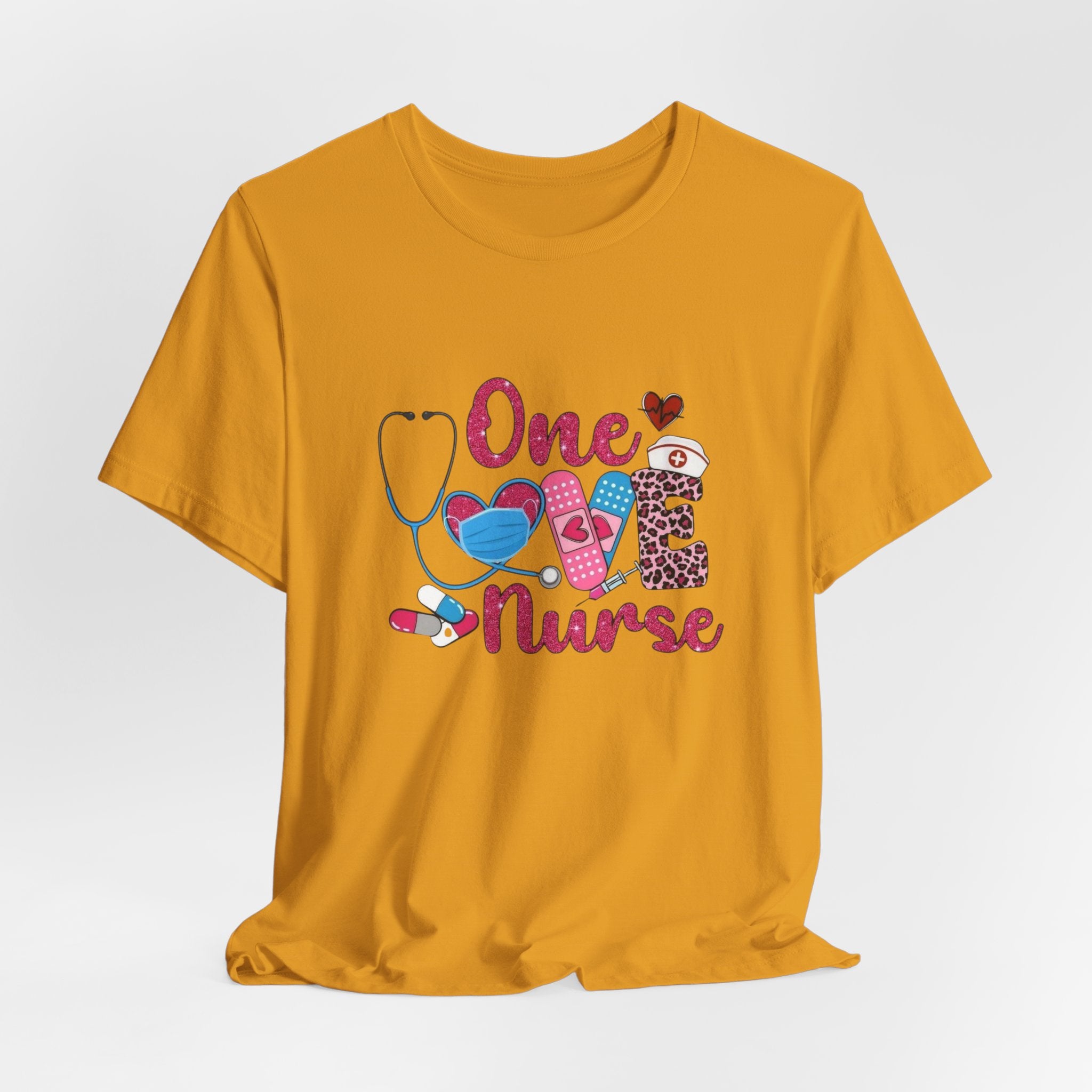 Nurse Love T-Shirt — "One Love Nurse" Cute Stethoscope & Bandage Design