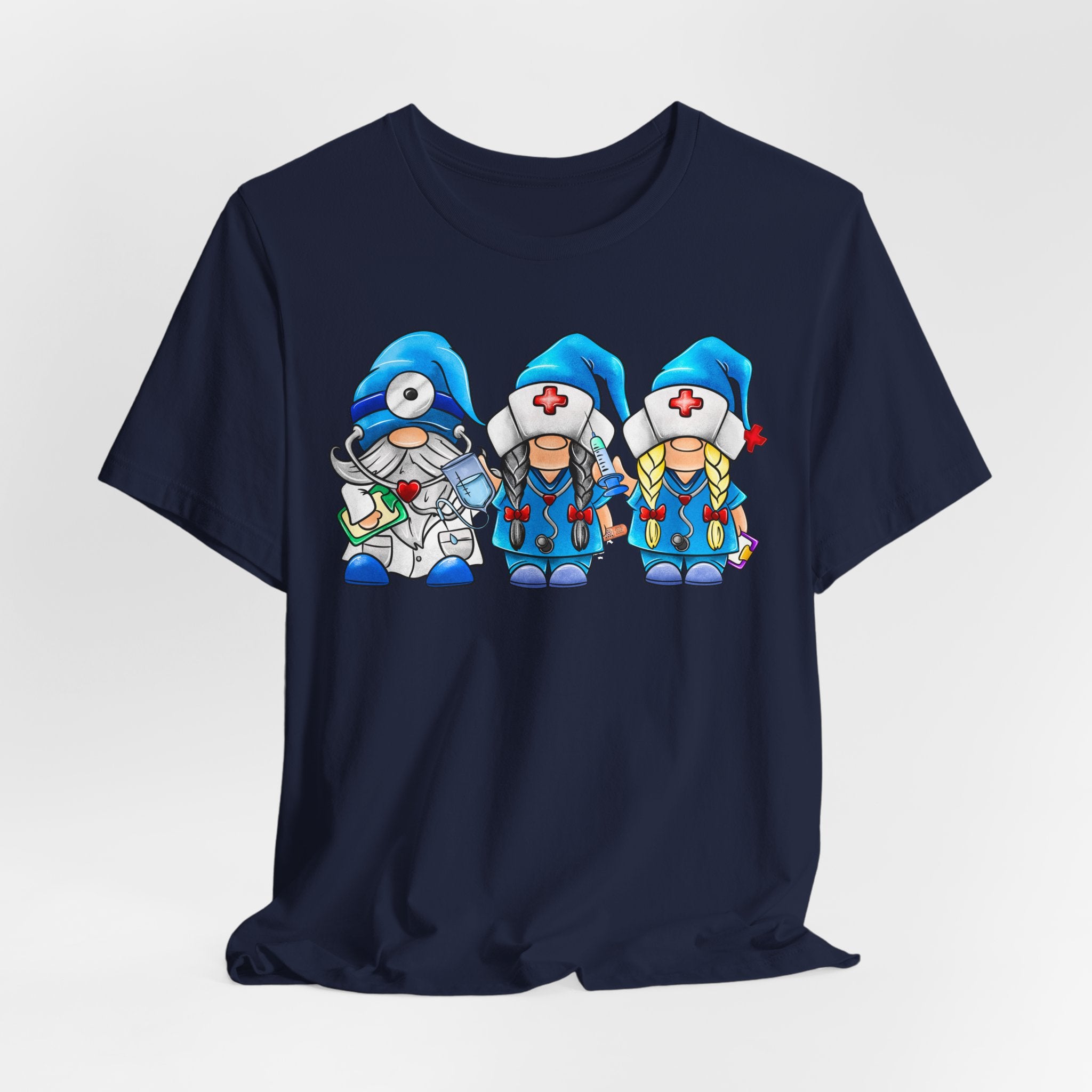 Nurse Gnome Trio T-Shirt – Cute Medical Team Graphic Tee