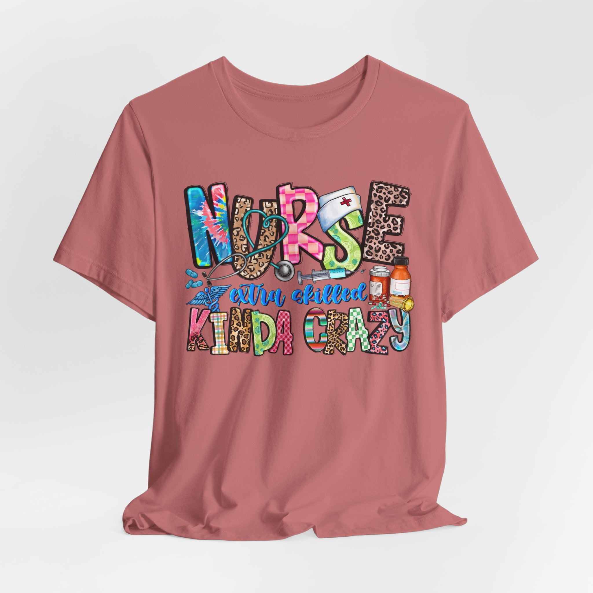 Nurse Kinda Crazy Graphic Tee – "Nurse: Extra Caffeinated, Kinda Crazy" Funny Nursing Gift