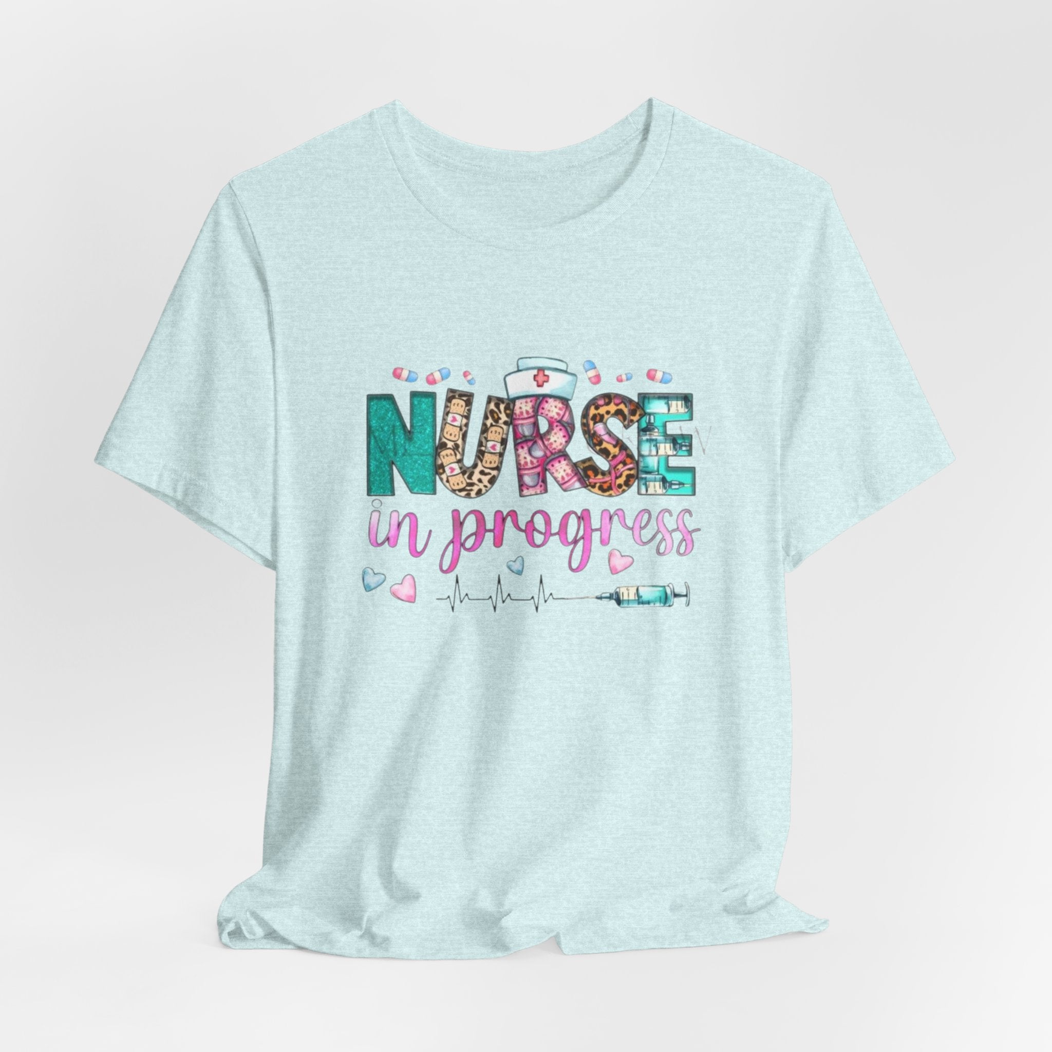 Nurse in Progress T‑Shirt — Cute Floral Nursing Student Tee