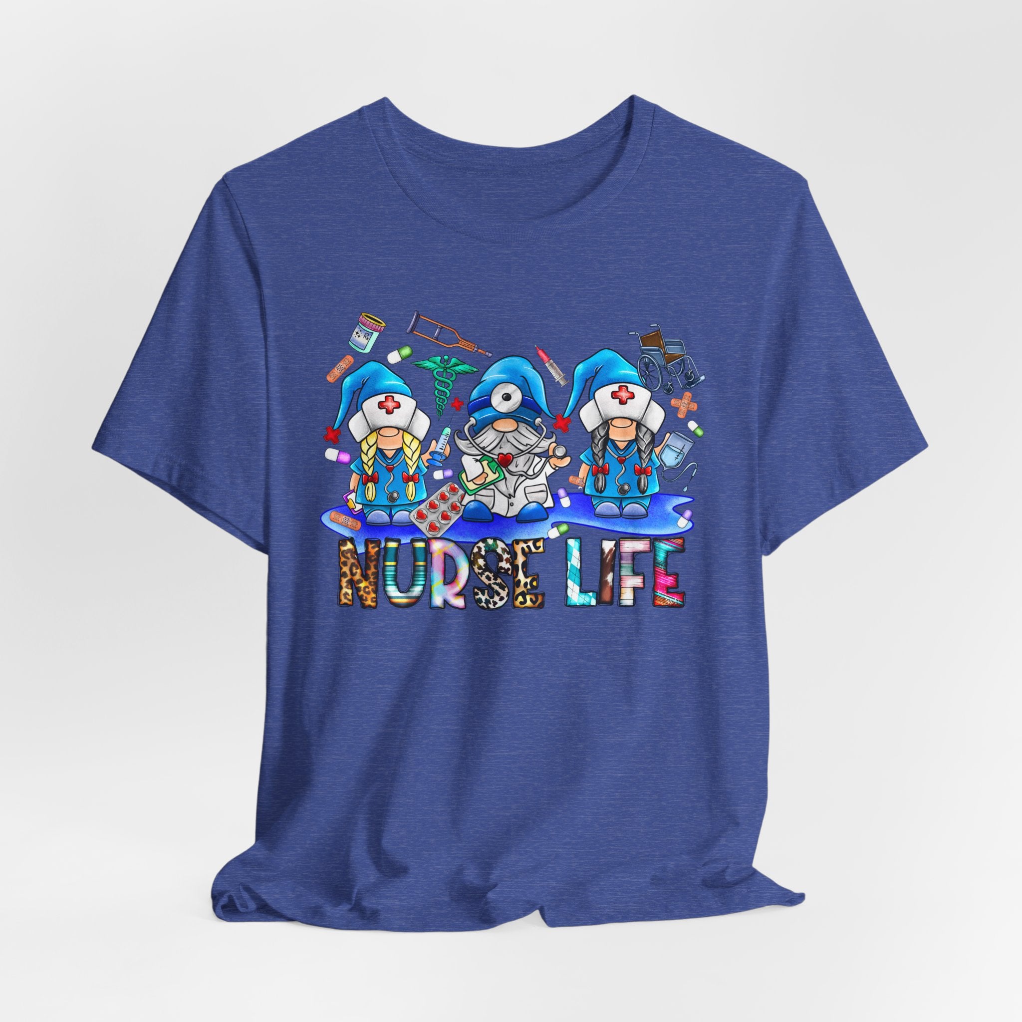 Nurse Life Graphic Tee – Cute Gnome Nurses Design