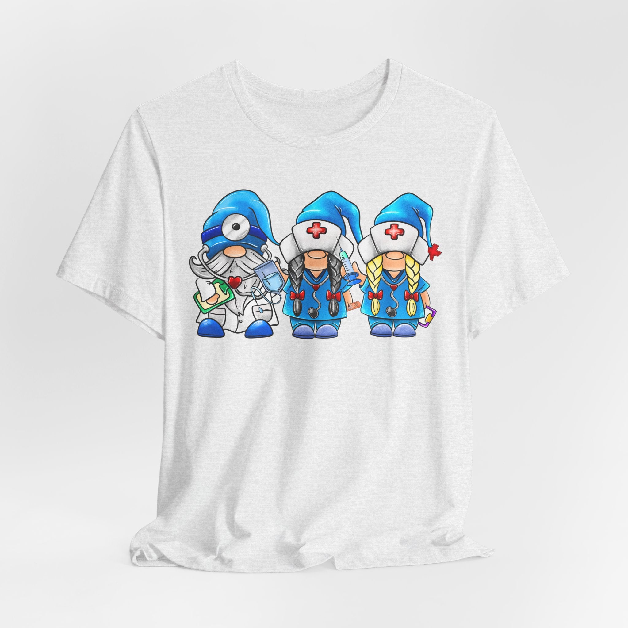 Nurse Gnome Trio T-Shirt – Cute Medical Team Graphic Tee