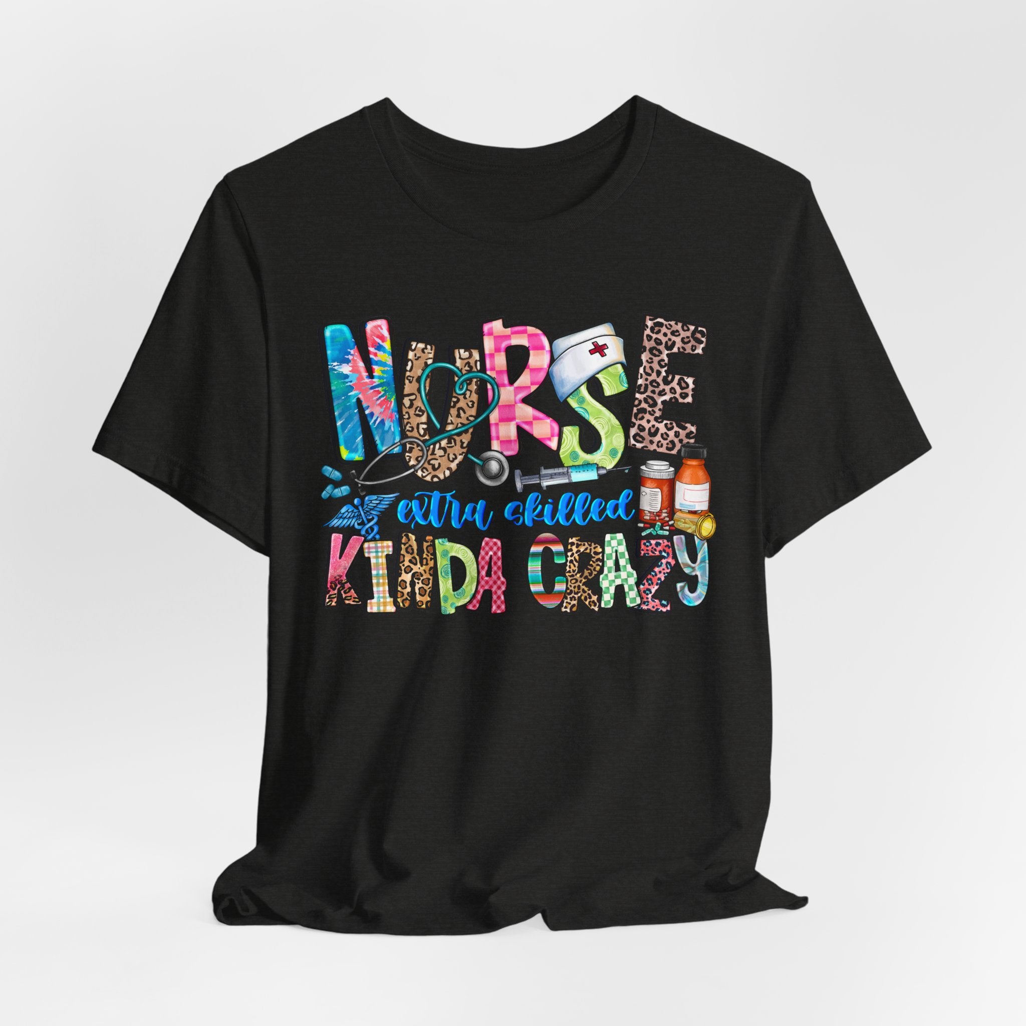 Nurse Kinda Crazy Graphic Tee – "Nurse: Extra Caffeinated, Kinda Crazy" Funny Nursing Gift