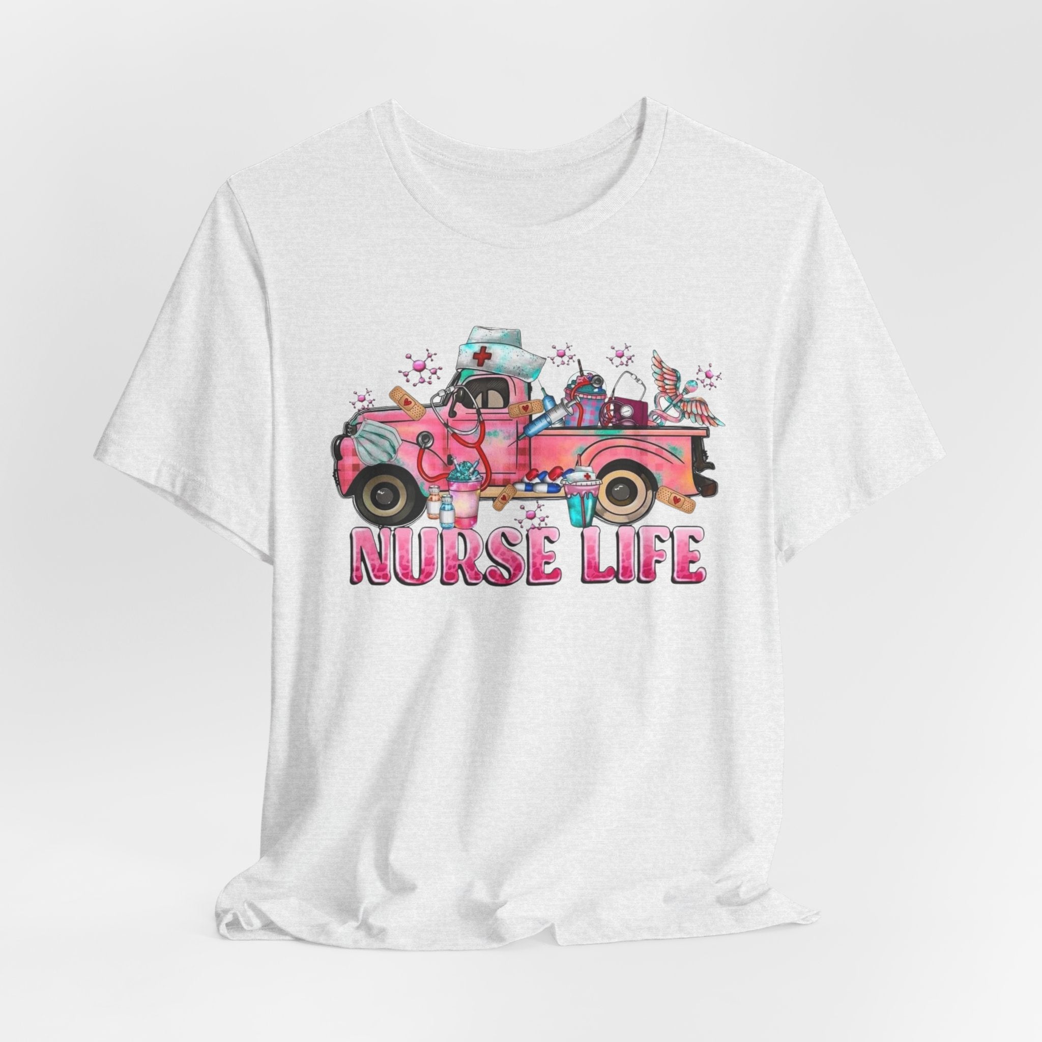 Nurse Life Pink Vintage Truck Tee