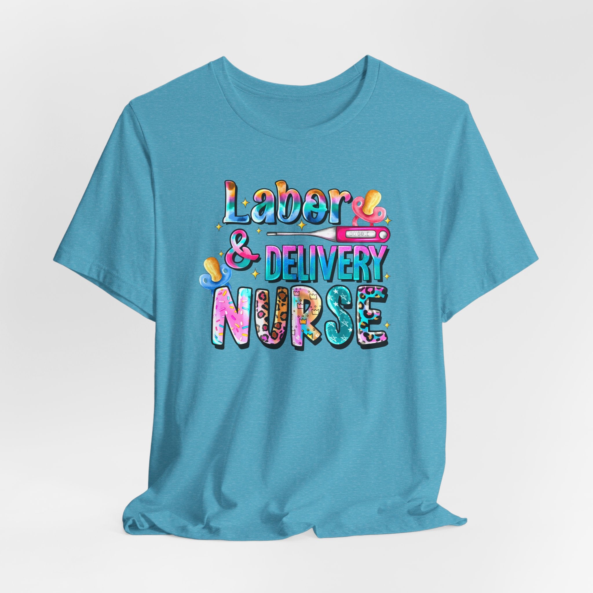 Labor & Delivery Nurse Colorful Graphic Tee — Maternity & OB Nurse Gift
