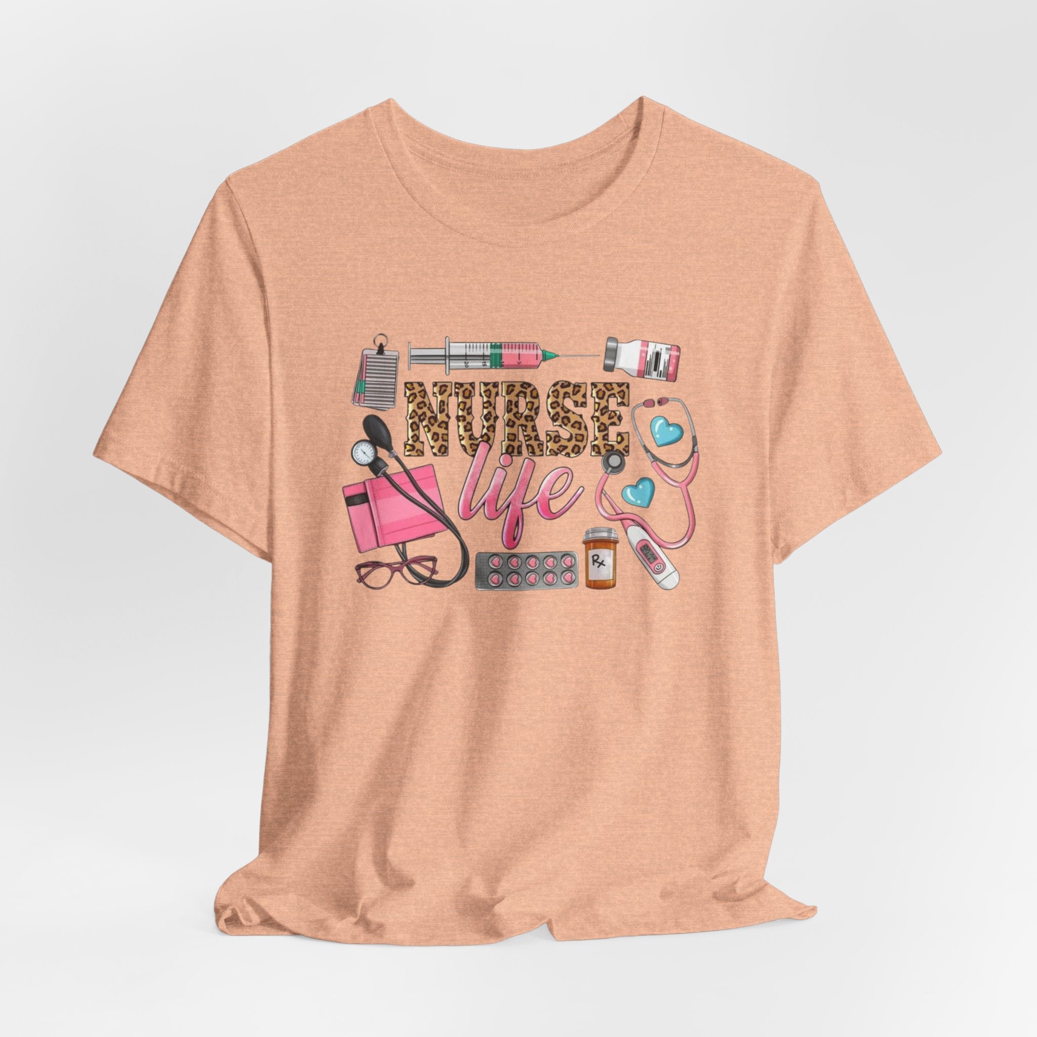 Nurse Life Graphic Tee — Cute Medical Tools Stethoscope & Scrubs Shirt