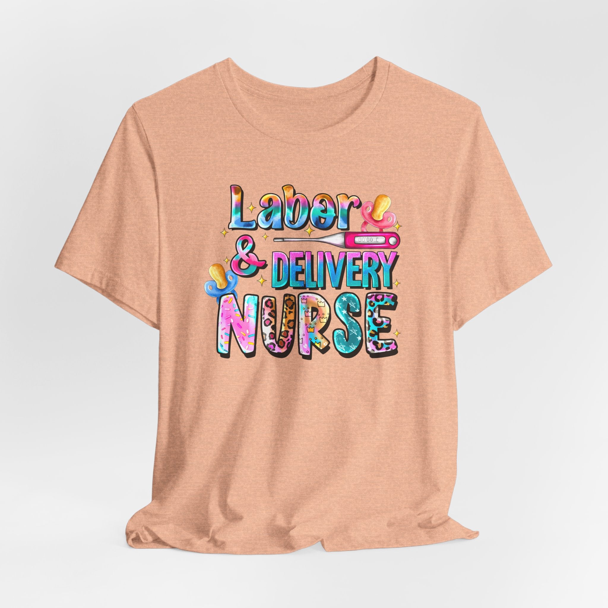 Labor & Delivery Nurse Colorful Graphic Tee — Maternity & OB Nurse Gift