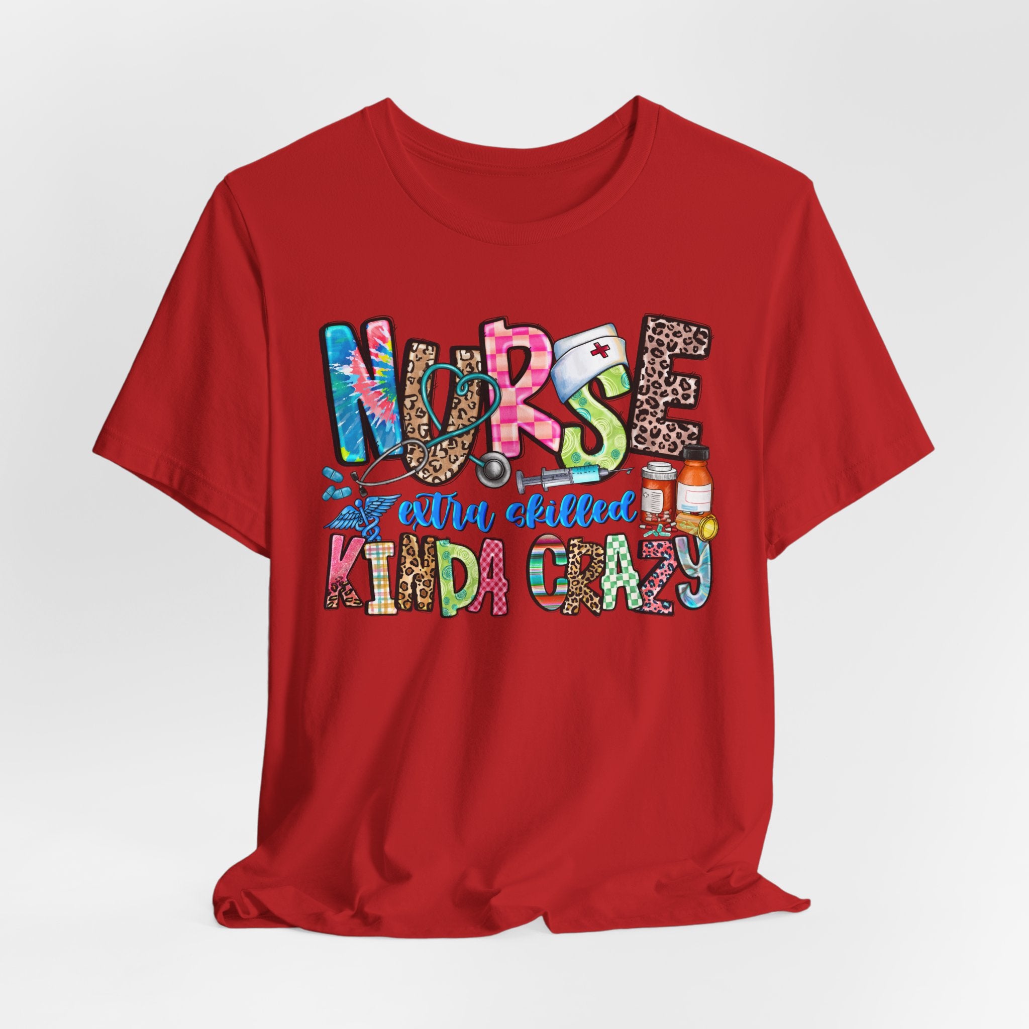 Nurse Kinda Crazy Graphic Tee – "Nurse: Extra Caffeinated, Kinda Crazy" Funny Nursing Gift