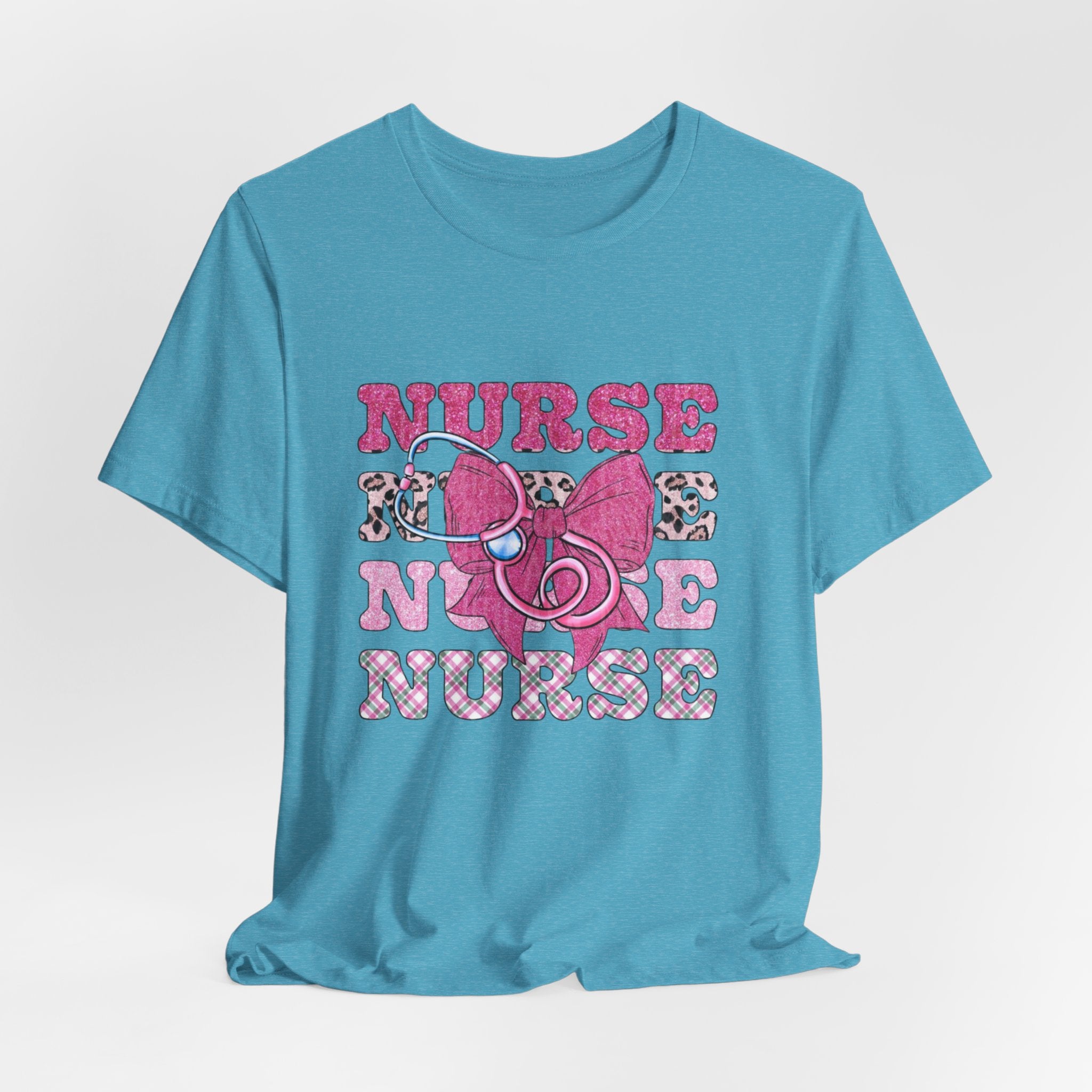 Nurse Life T-Shirt - Pink Stethoscope & Bow Graphic
