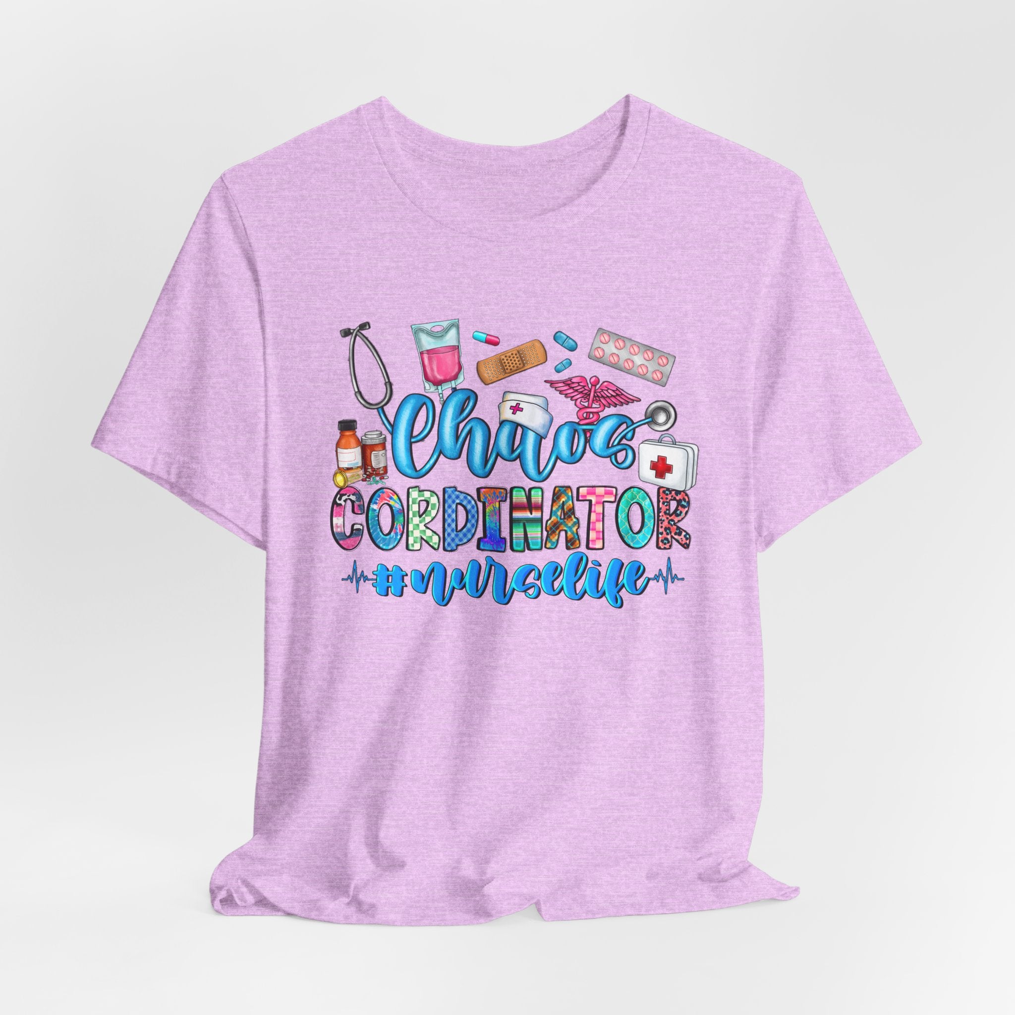 Chaos Coordinator Nurse T-Shirt – Cute Medical Icons Nursing Tee