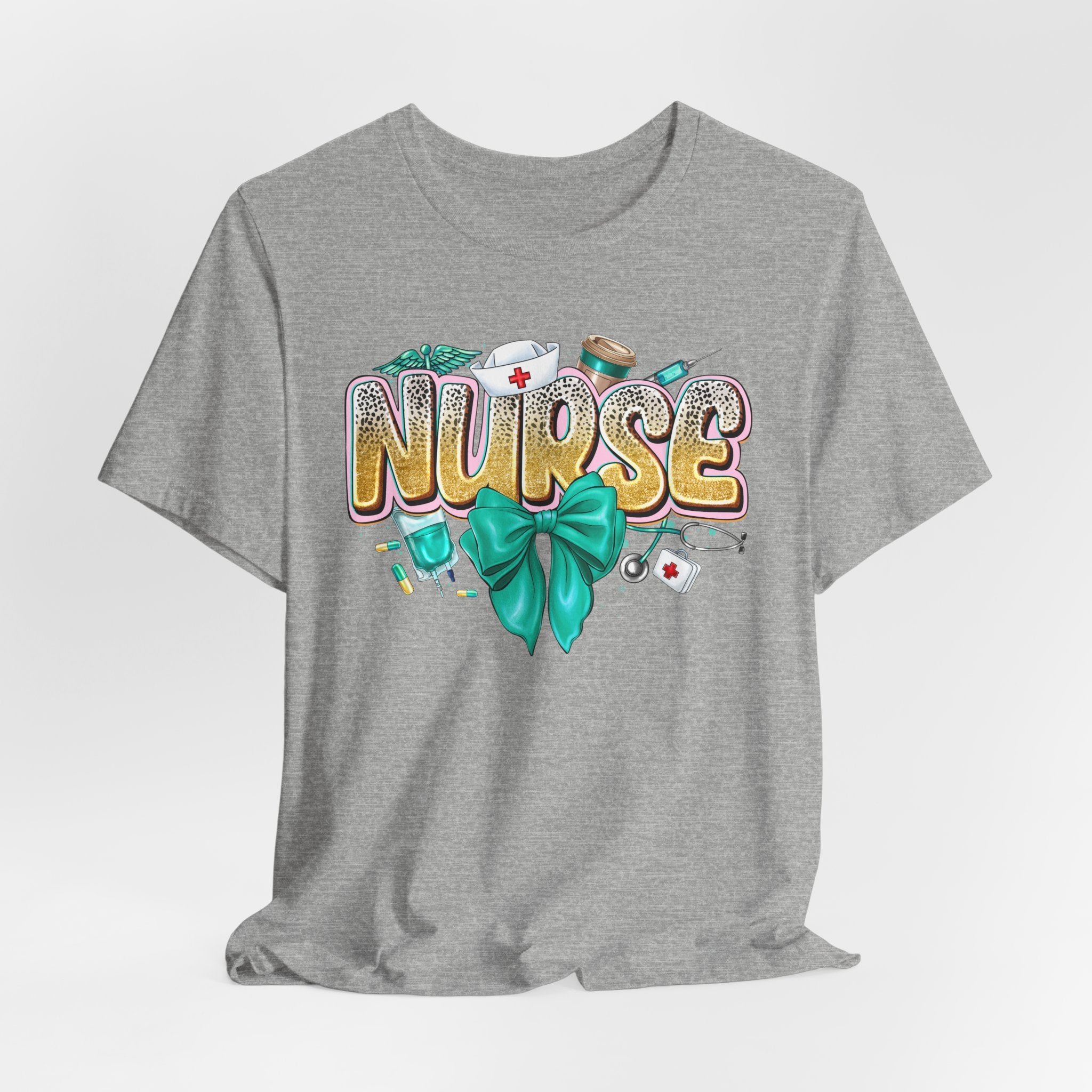 Nurse Tee – Cute Floral & Medical Icons Nursing Shirt