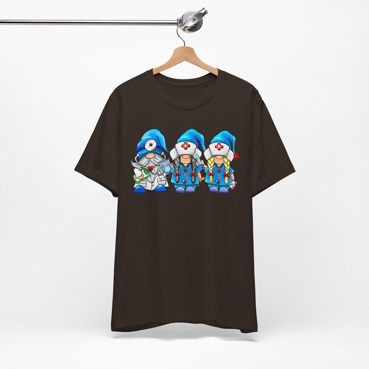 Nurse Gnome Trio T-Shirt – Cute Medical Team Graphic Tee