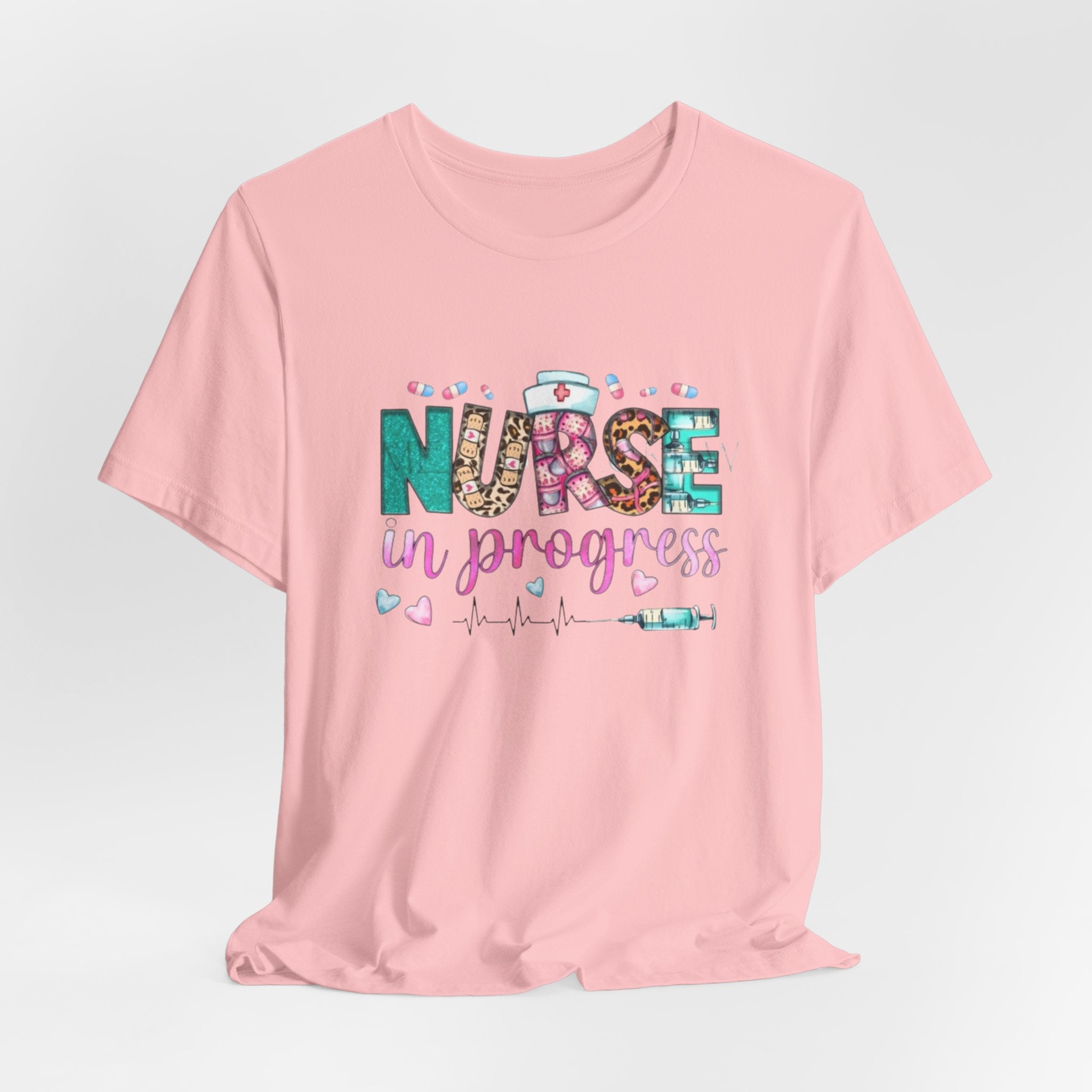 Nurse in Progress T‑Shirt — Cute Floral Nursing Student Tee
