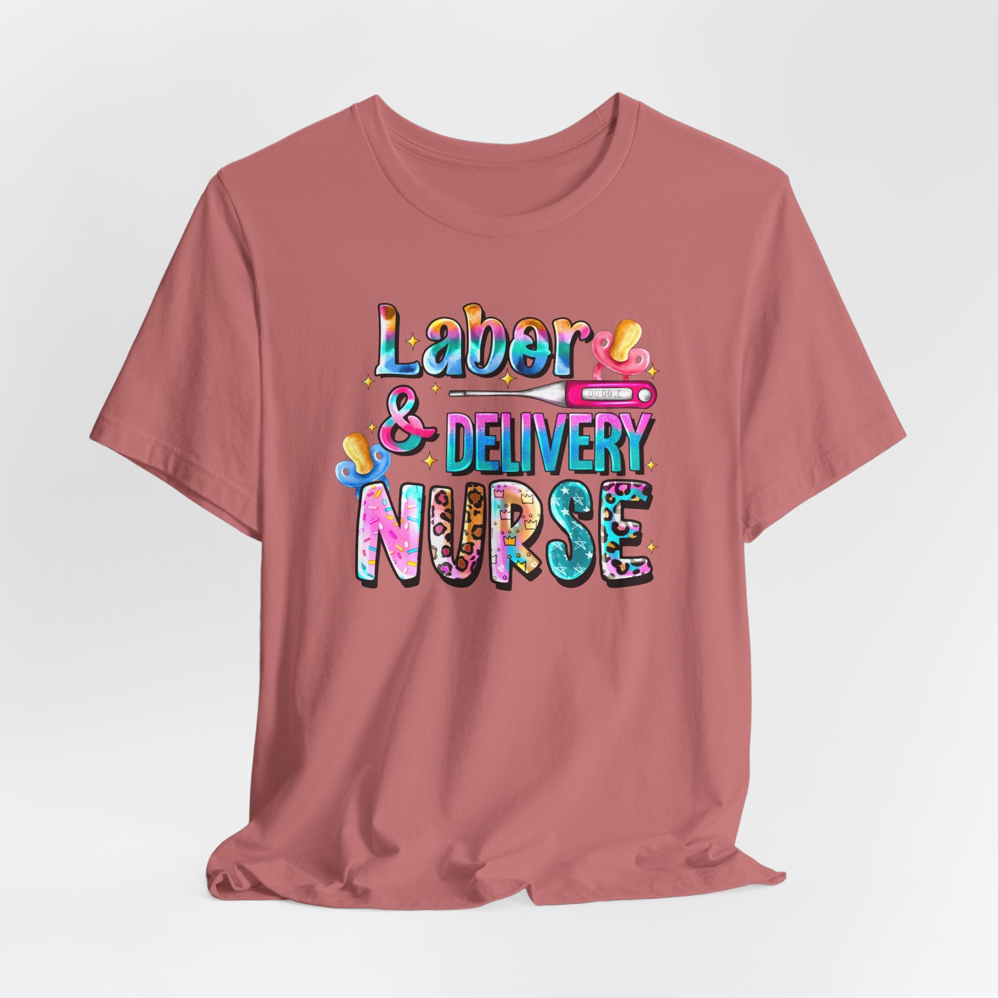 Labor & Delivery Nurse Colorful Graphic Tee — Maternity & OB Nurse Gift