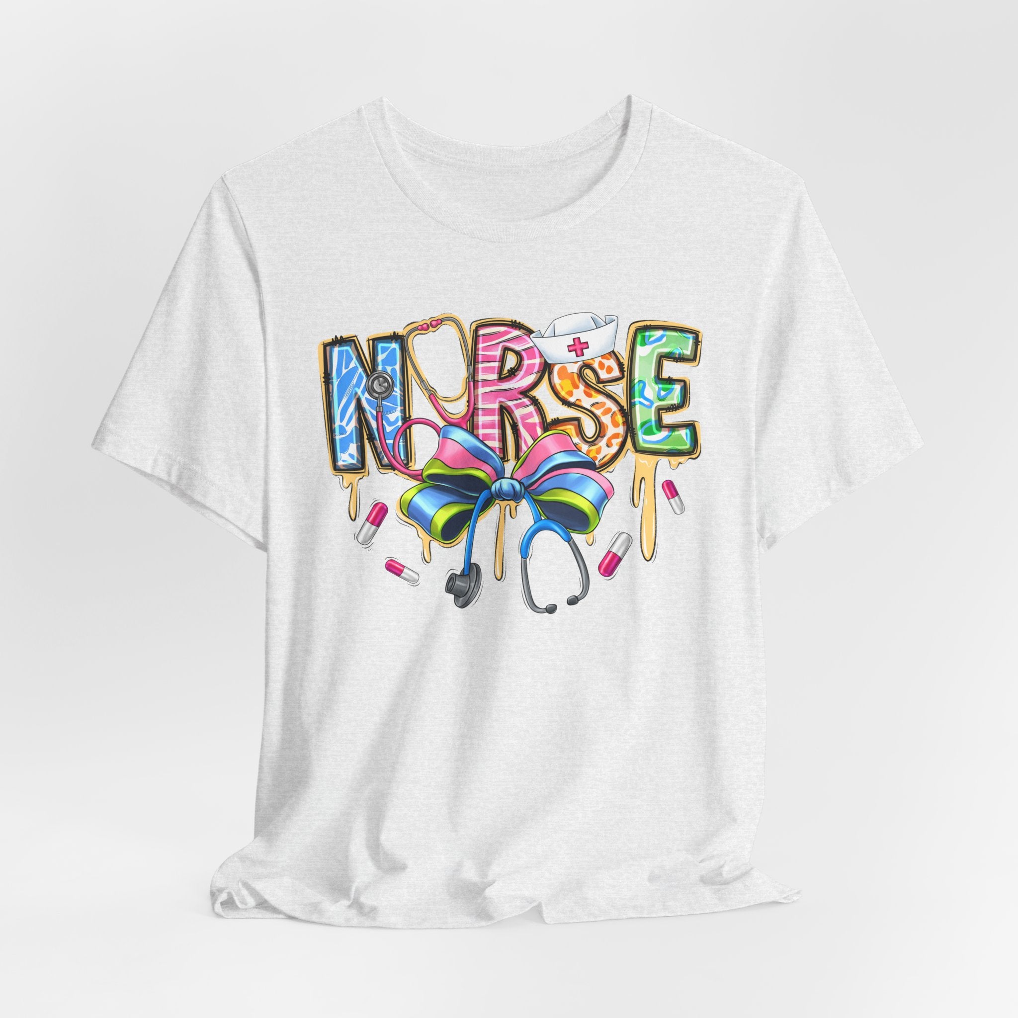 Nurse Rainbow Stethoscope Tee — Cute Scrub-Inspired T-Shirt for Nurses
