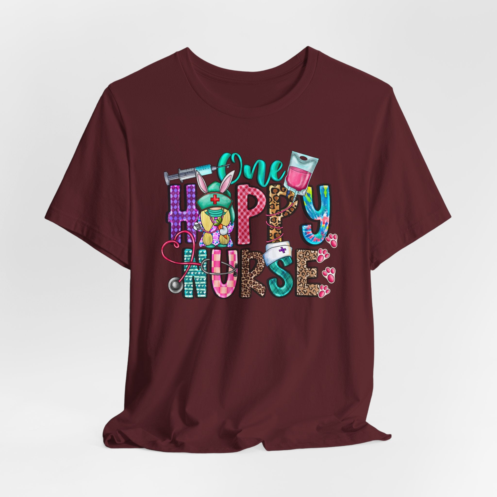 Happy Nurse Graphic Tee — Cute “One Happy Nurse” Scrubs Shirt