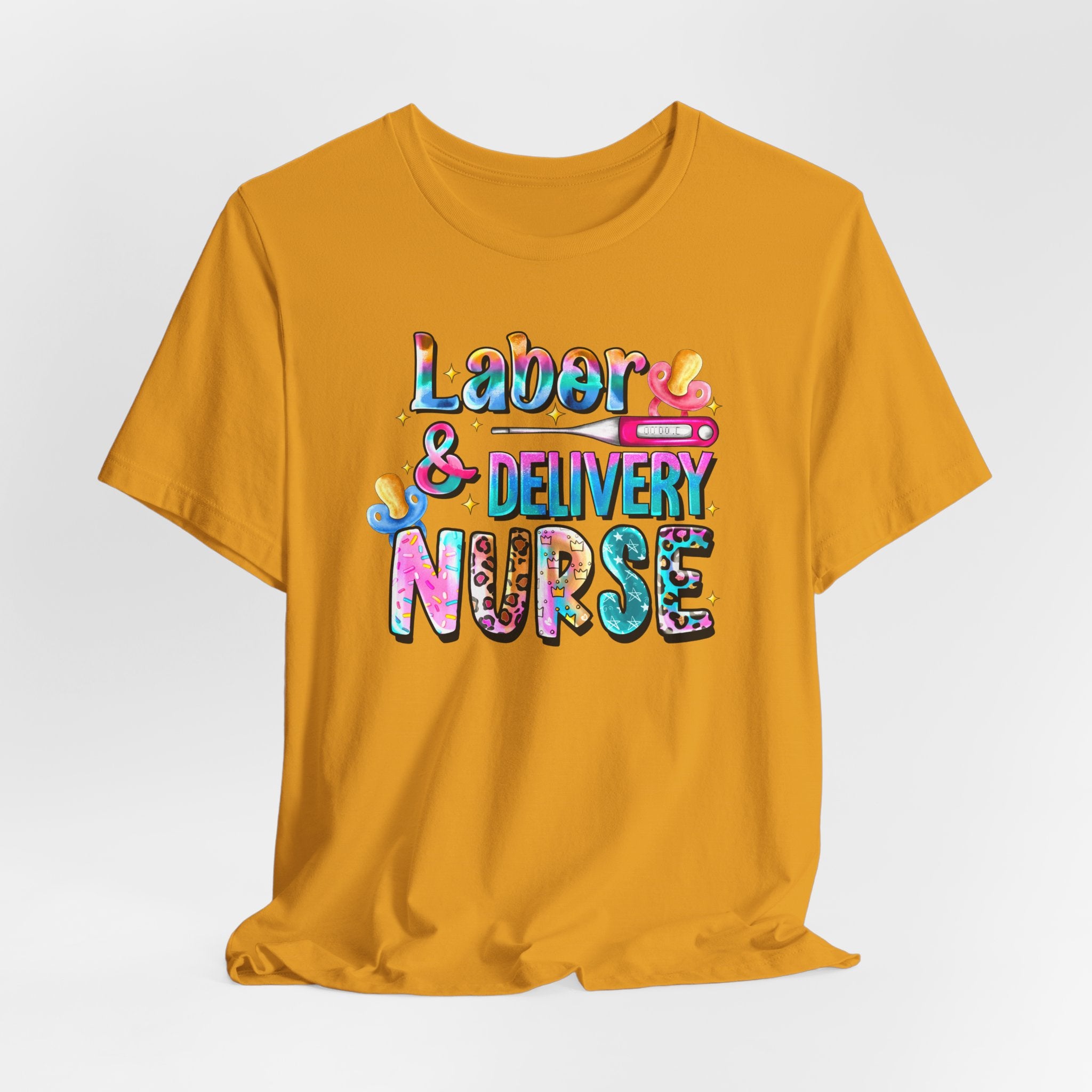 Labor & Delivery Nurse Colorful Graphic Tee — Maternity & OB Nurse Gift