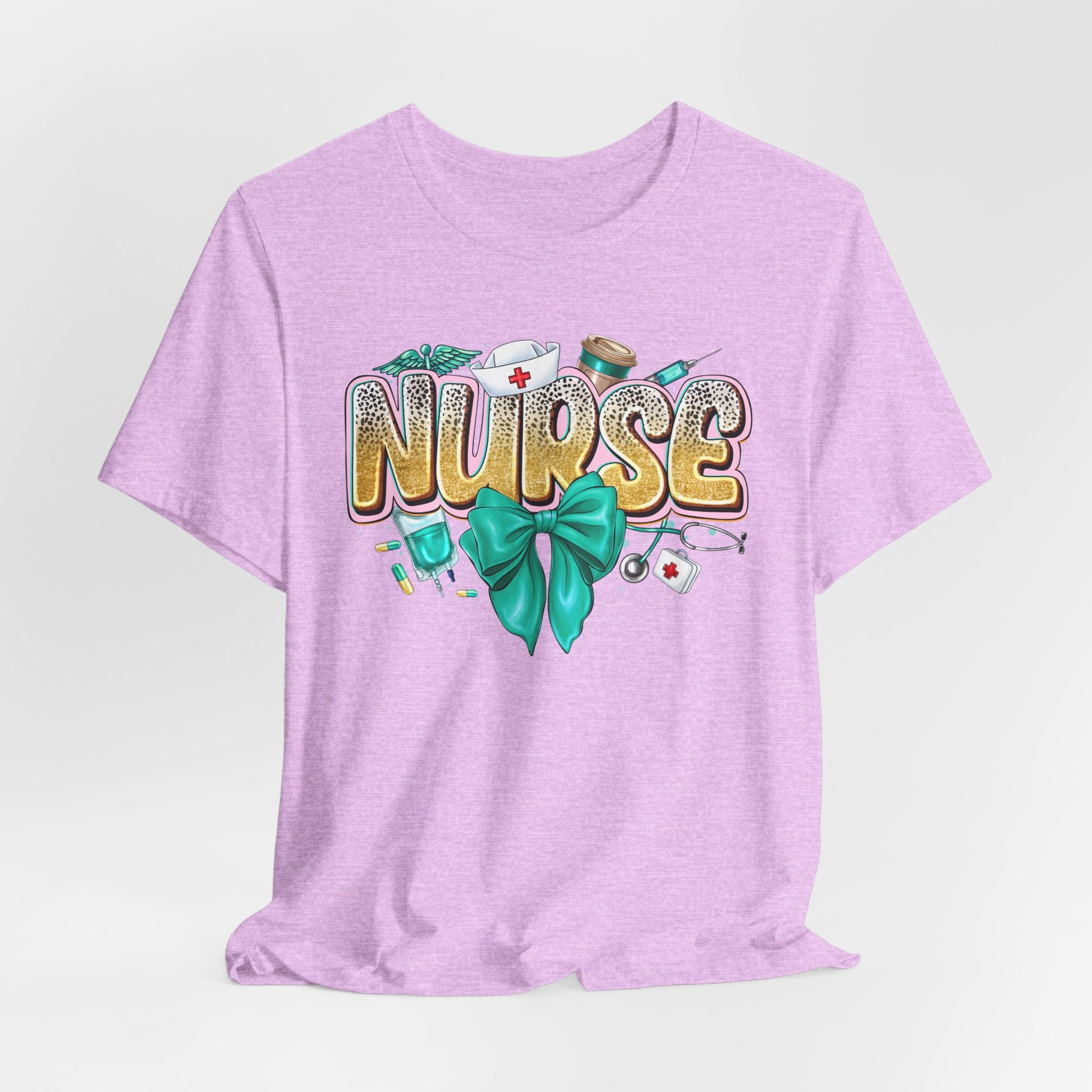 Nurse Tee – Cute Floral & Medical Icons Nursing Shirt
